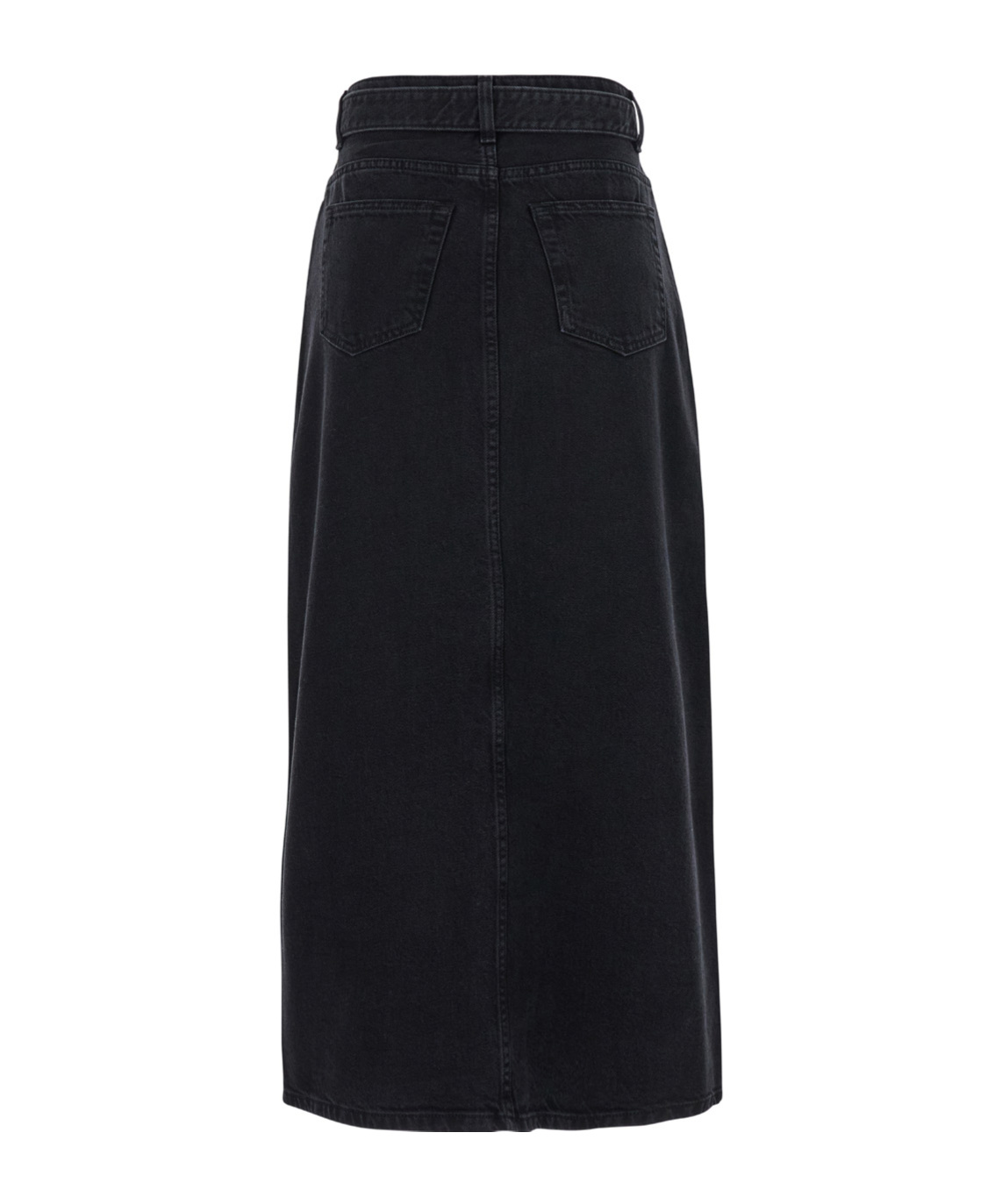 Twinset Belted Denim Midi Skirt In Black