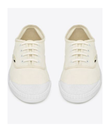 Saint Laurent Ivory Canvas Wes Sneakers In White
