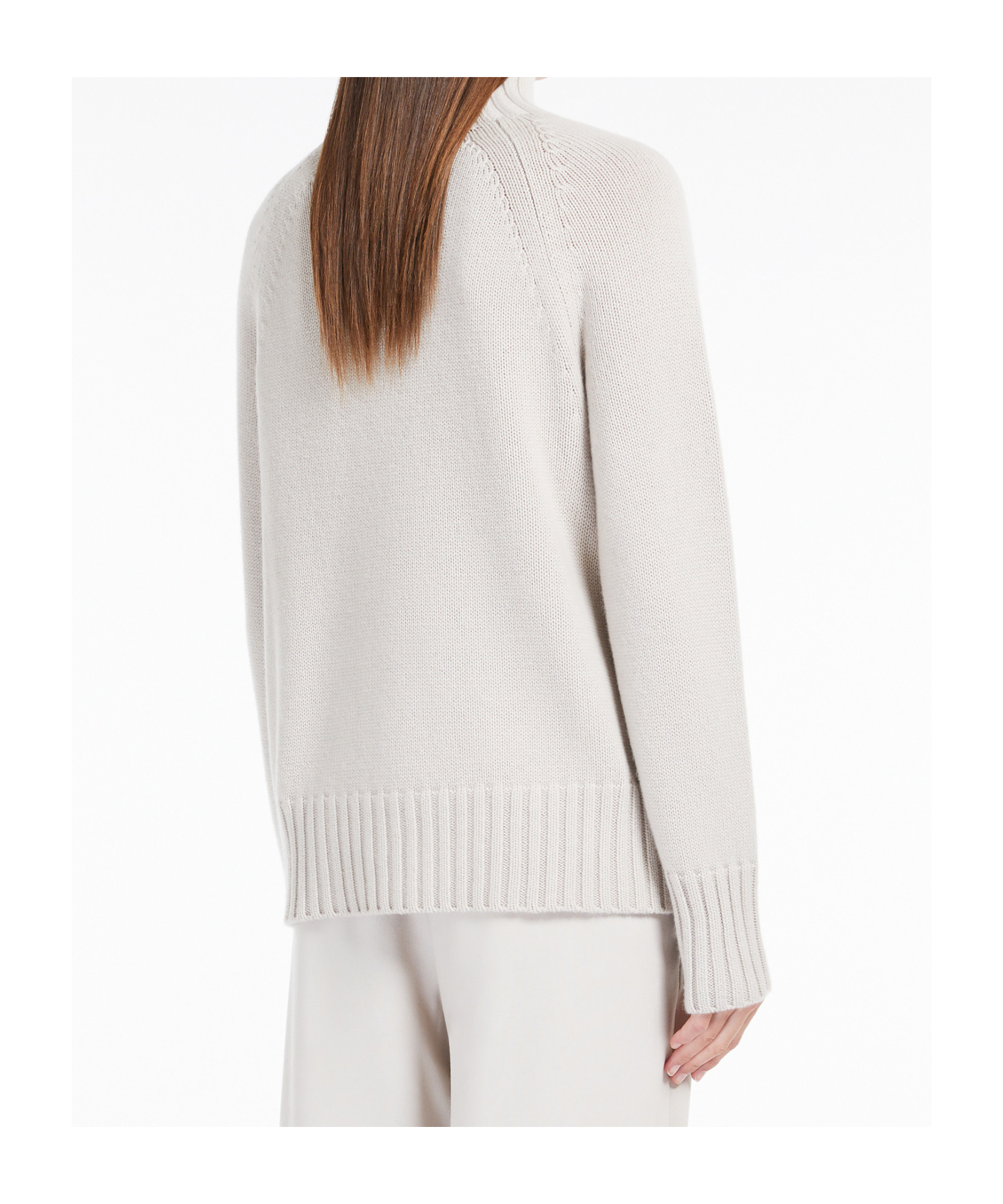 Max Mara Wool Cashmere Turtleneck Sweater In White