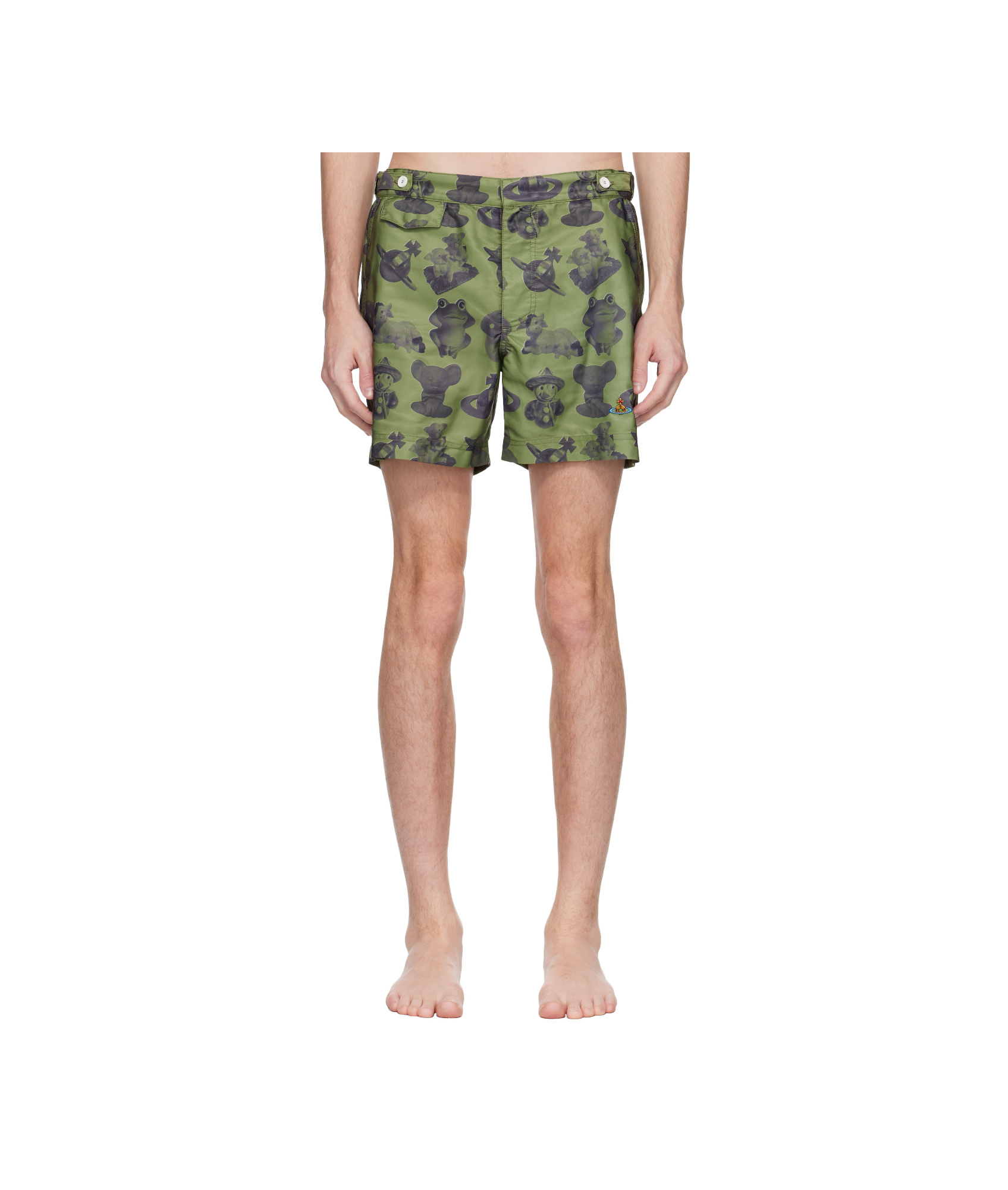 Vivienne Westwood Green Figurines Classic Swim Shorts In Green