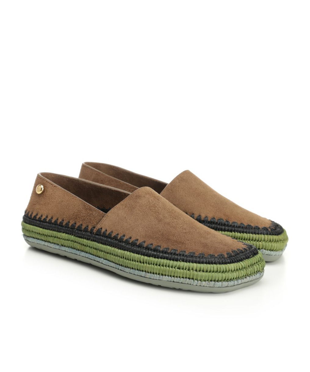 Loewe X Paula's Ibiza Suede Raffia-trim Rio Slippers