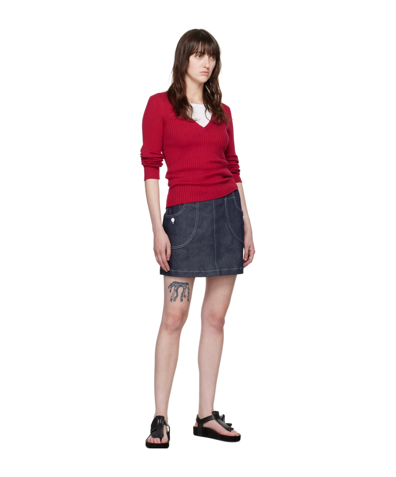 Apc Red Katie Holmes Edition Camille Sweater In Red