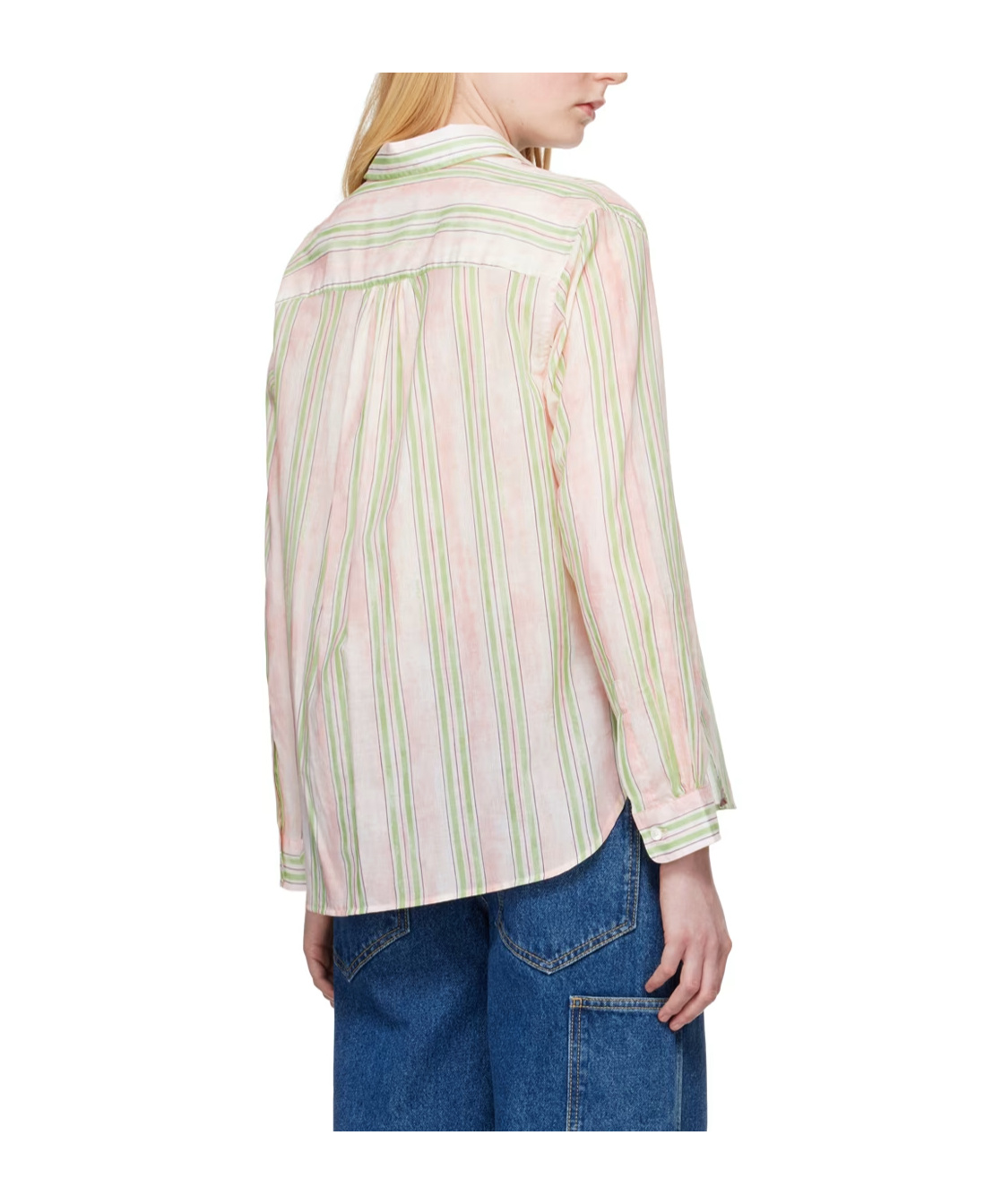 Shop Maison Kitsuné Classic Striped Buttoned Shirt In Nude