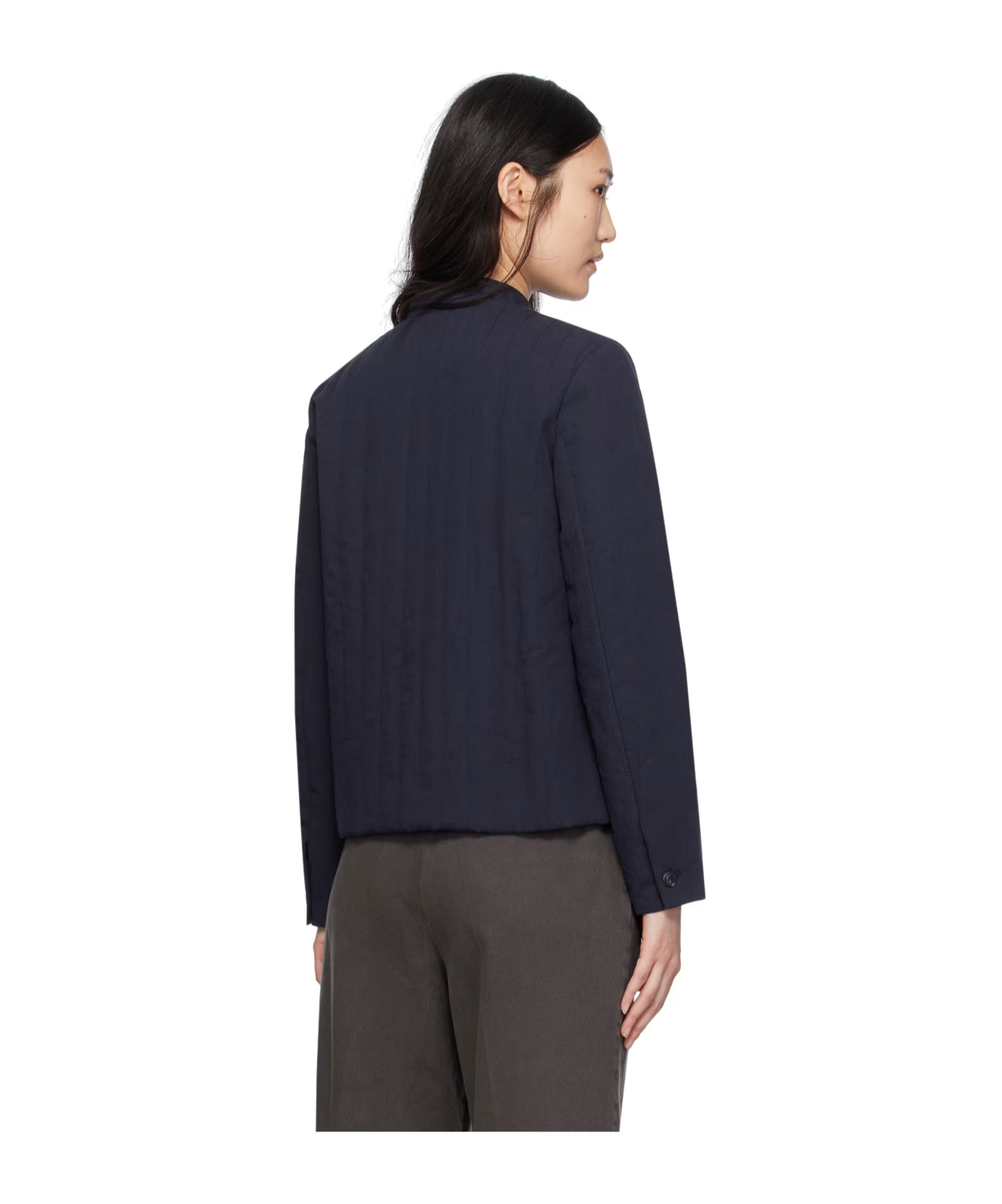 Apc Quilted Stand-neck Casual Jacket In Black