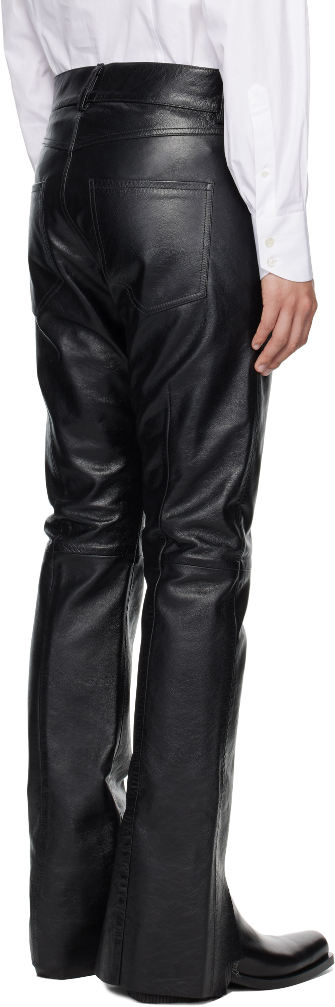 Enfants Riches Deprimes Belt Loop Leather Pants In Black