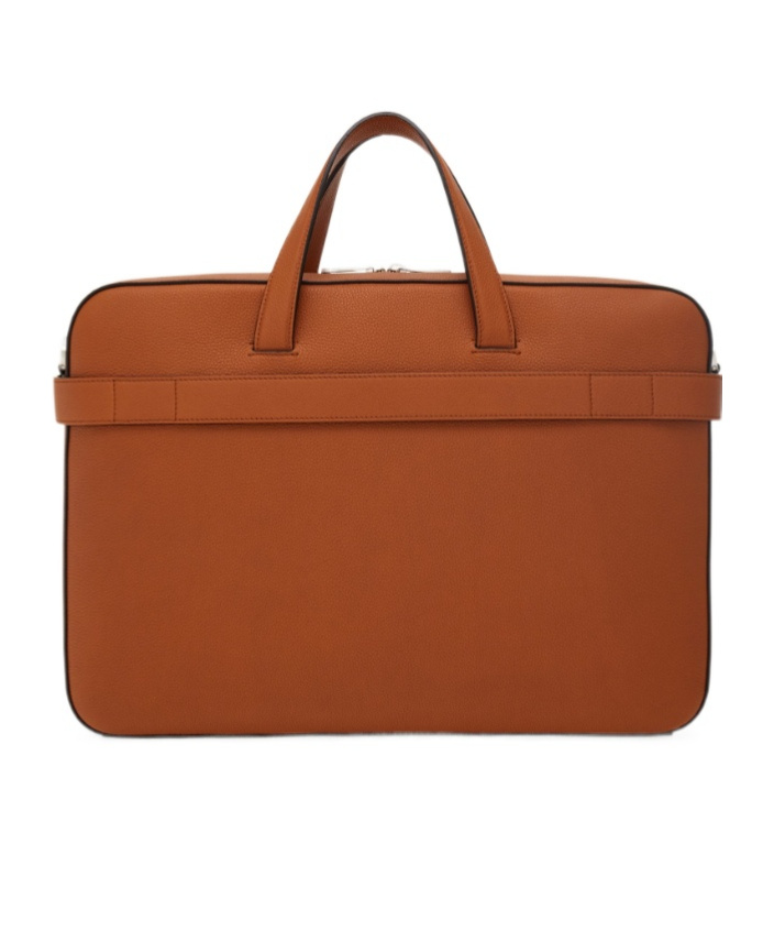 Ferragamo Briefcase With Gancini Buckles (m) In Brown