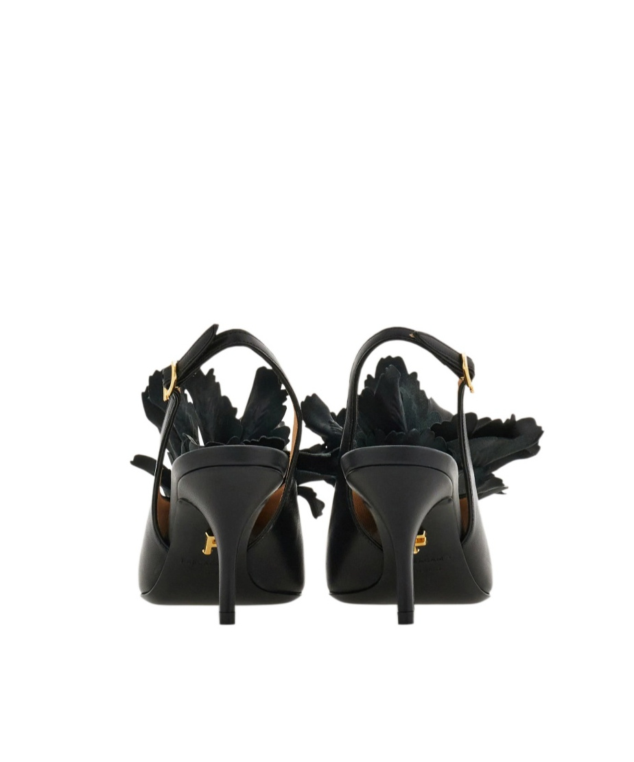 Ferragamo 70mm Flower-embellished Slingback Pumps In Black