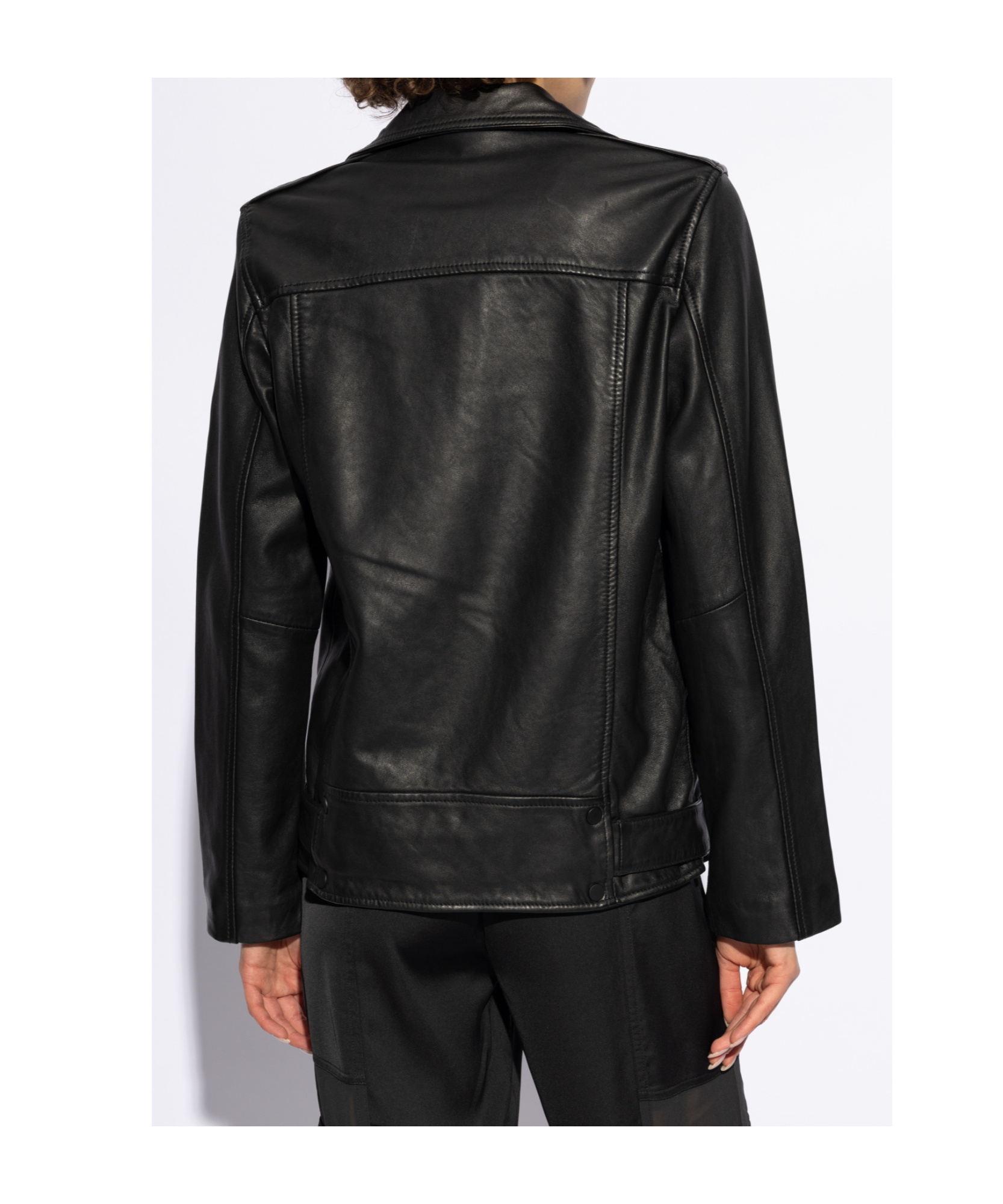 Allsaints Billie Leather Biker Jacket In Black