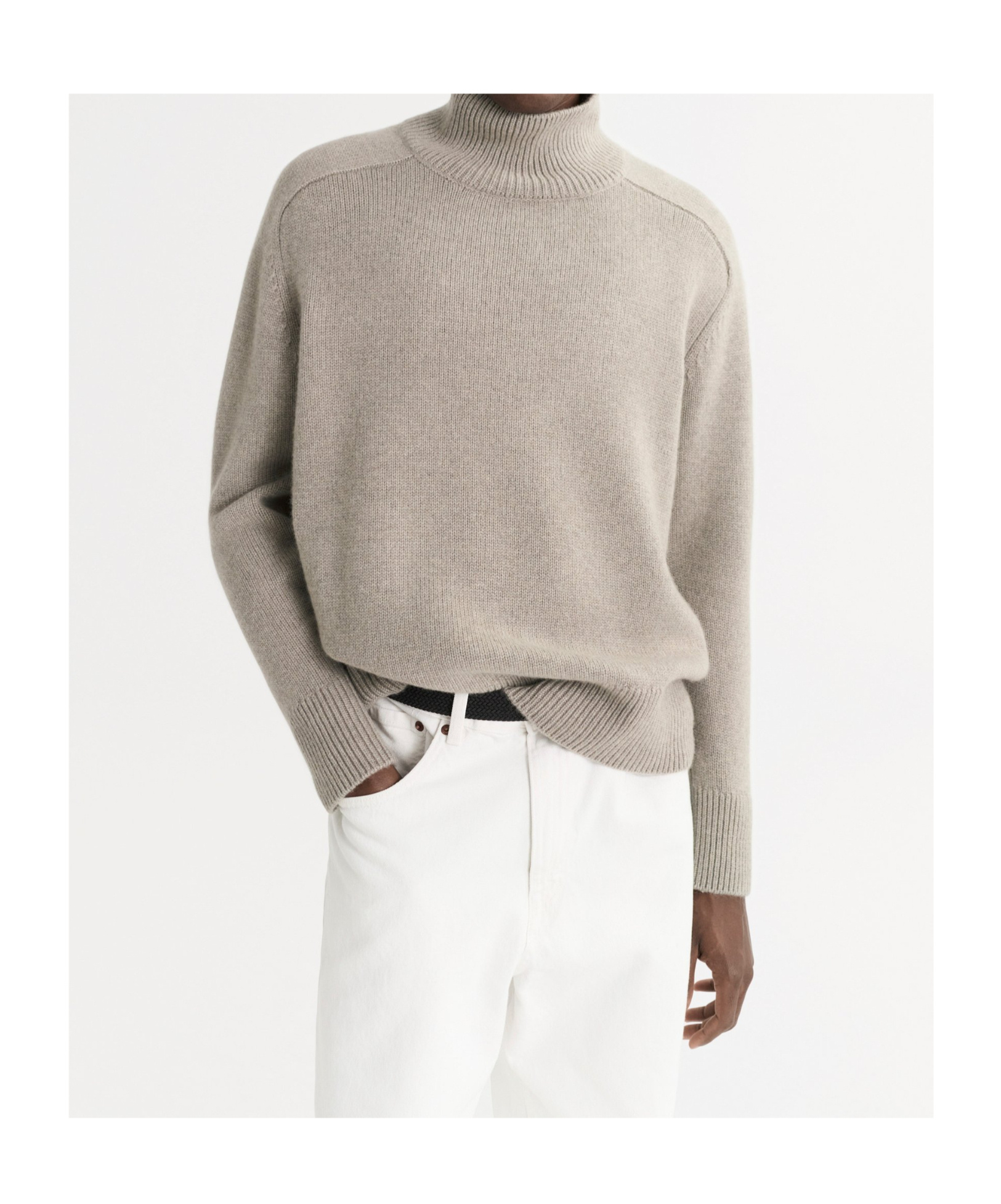 Soft Goat Long-sleeved Sweater In Neutral