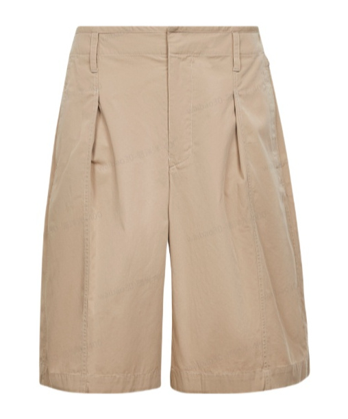 Lemaire Men Beige Compact Cotton Twill Maxi Bermuda In Brown