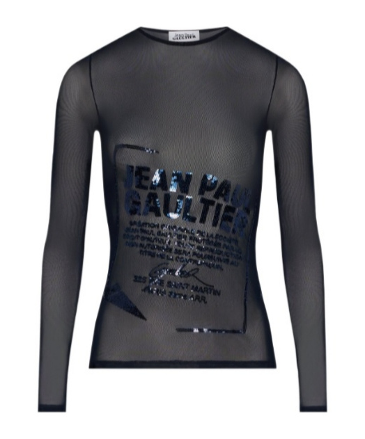 Jean Paul Gaultier The Navy Embroidered Top In Blue