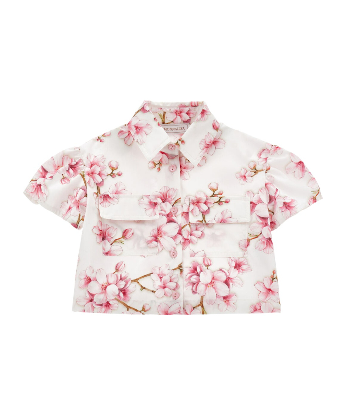 Monnalisa Floral-print Shirt In White