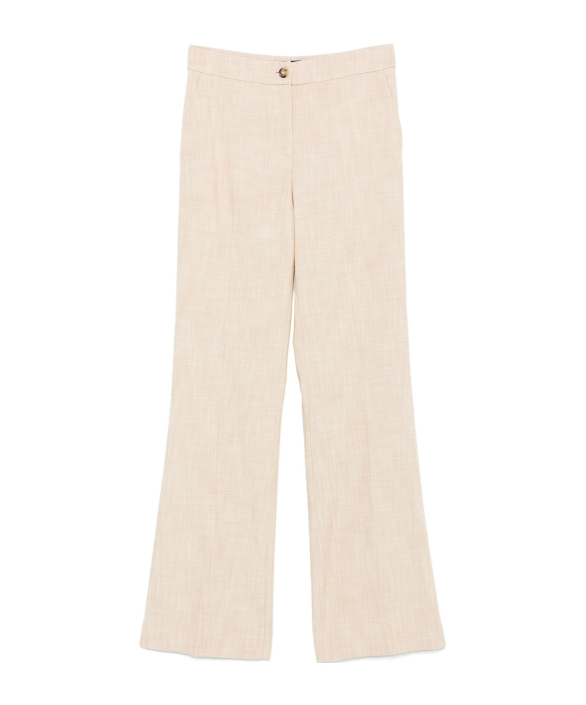 Pinko Flared Trousers With Front Button In Neutral