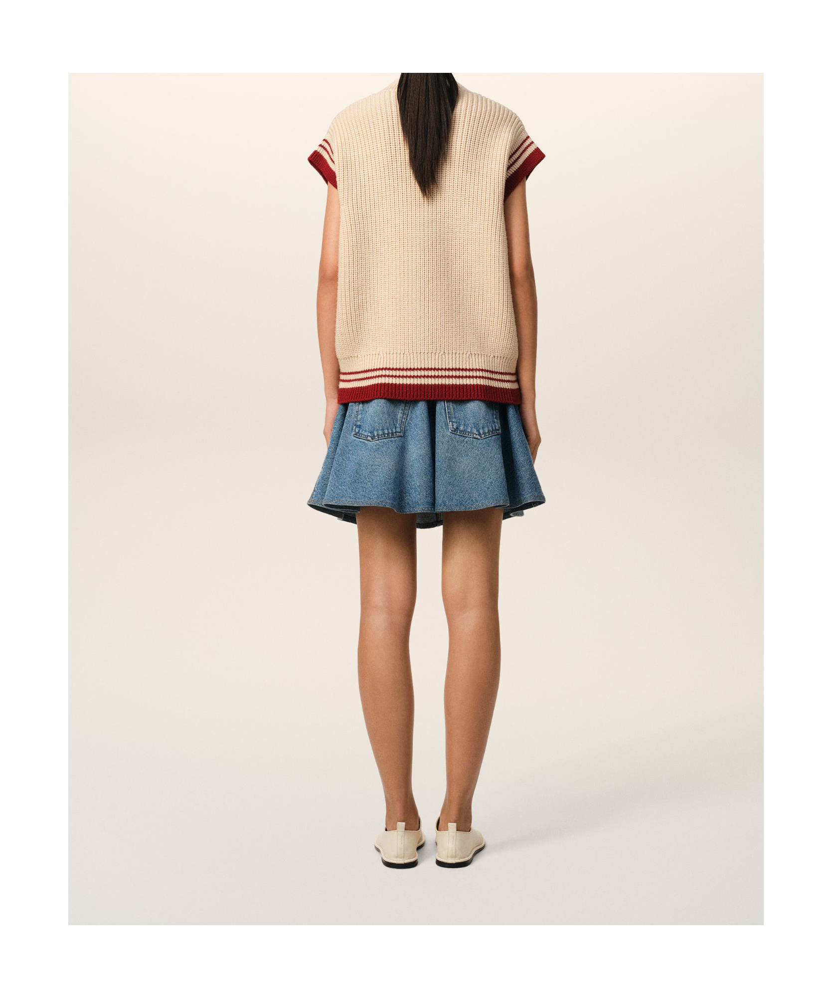 Ami Alexandre Mattiussi Ami Paris Ribbed Sweater In Nude
