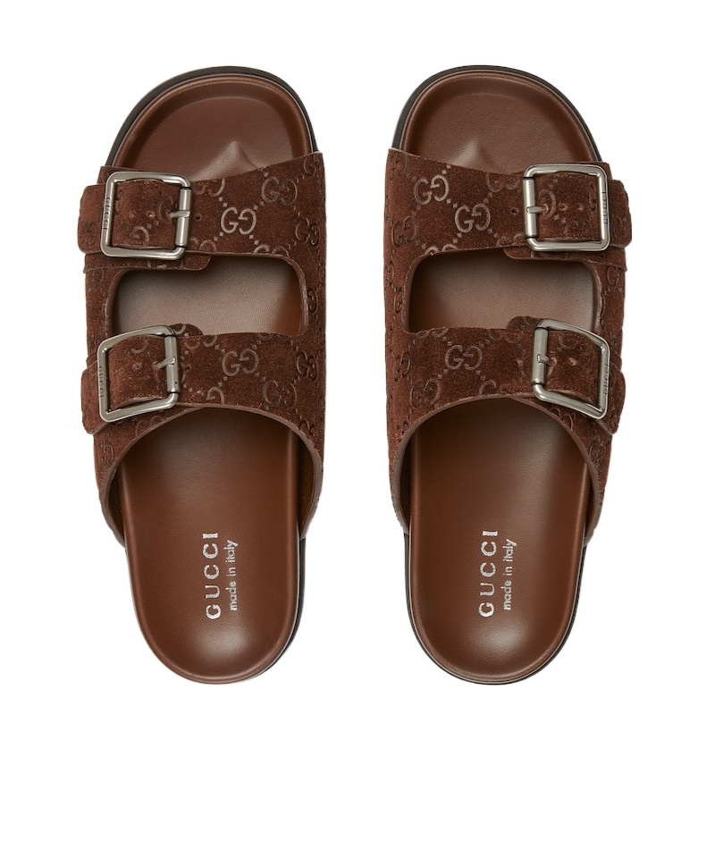 Gucci Flat Sandals In Brown