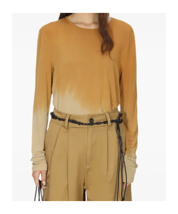 Uma Wang Ombre-effect Long-sleeve T-shirt In Brown