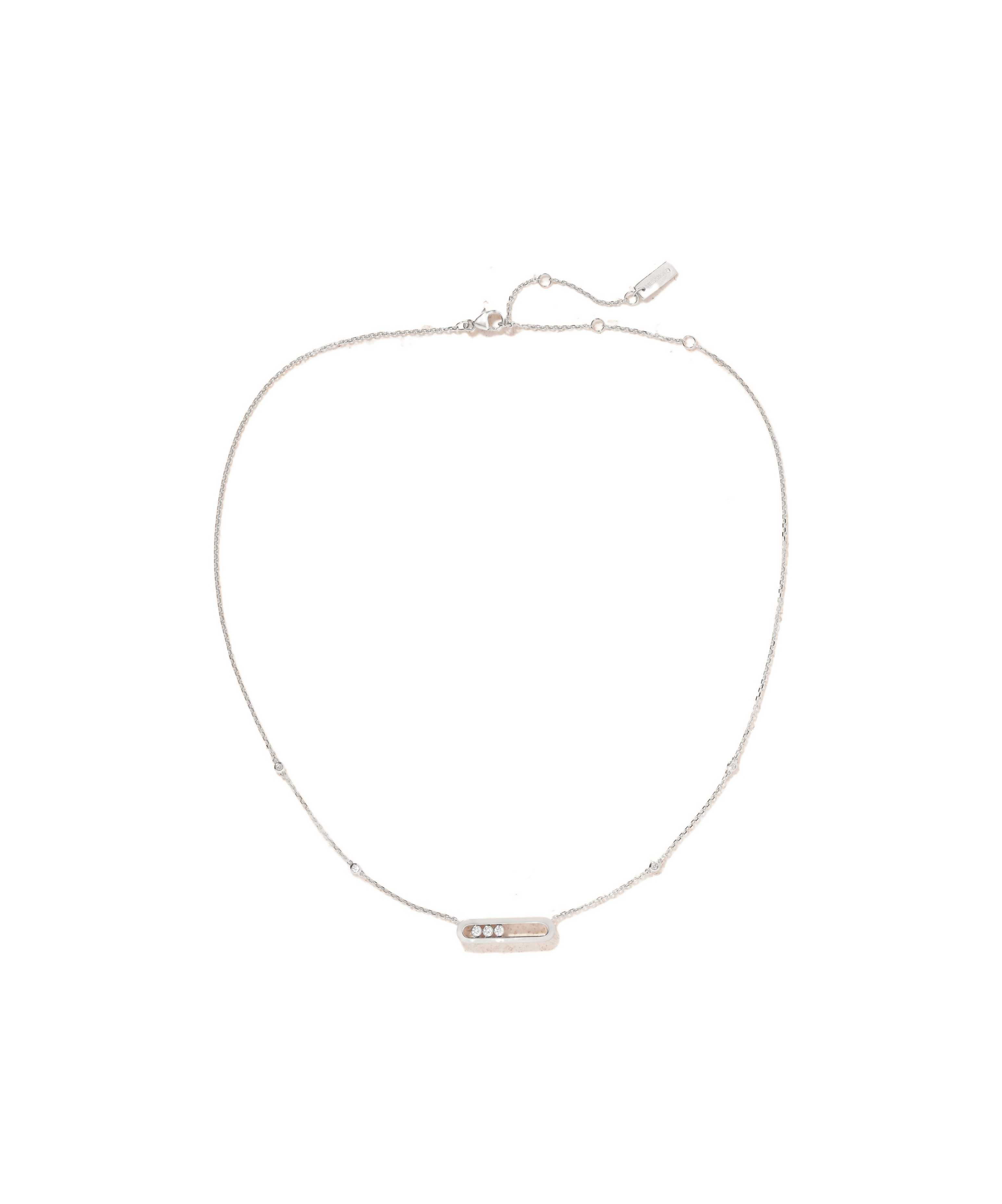 Messika White Gold Diamond Necklace In Silver