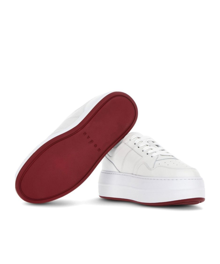 Hogan Skyscraper Platform Sneakers Featuring Perforated Detailing In White