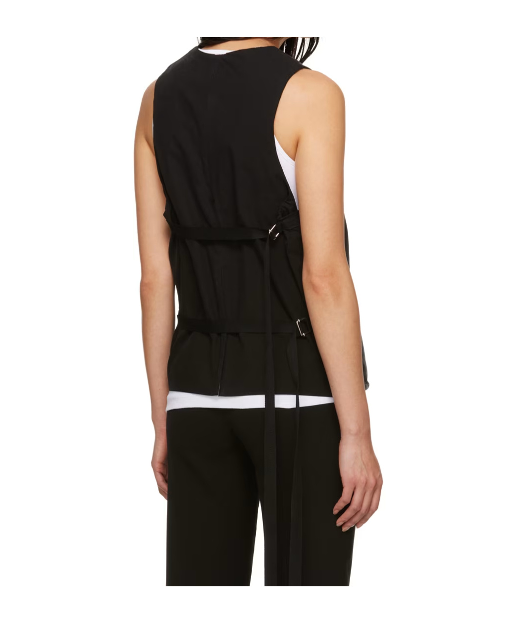 Ann Demeulemeester V-neck Denim Vest In Black