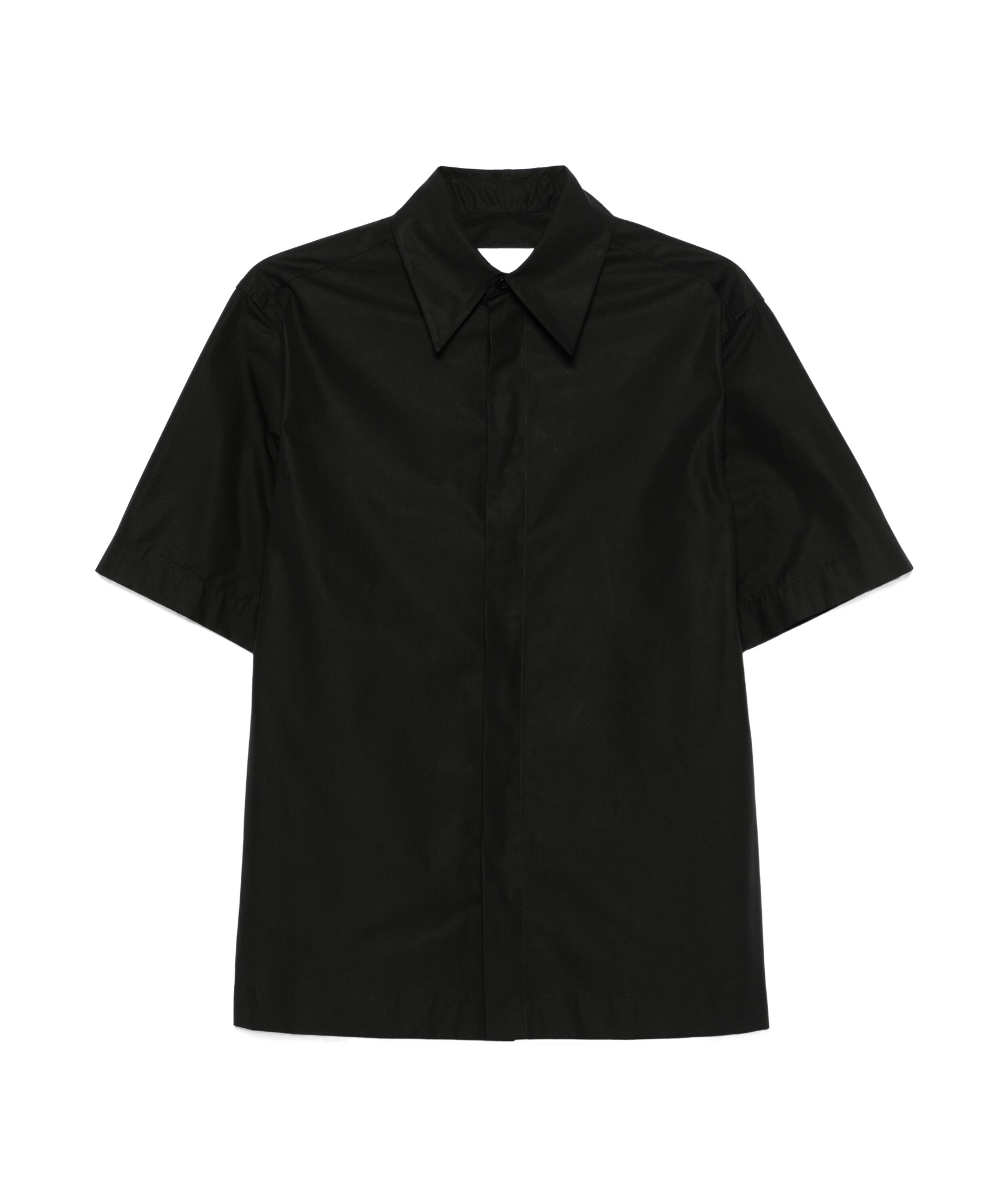 Jil Sander Buttoned Short-sleeved Shirt In Black