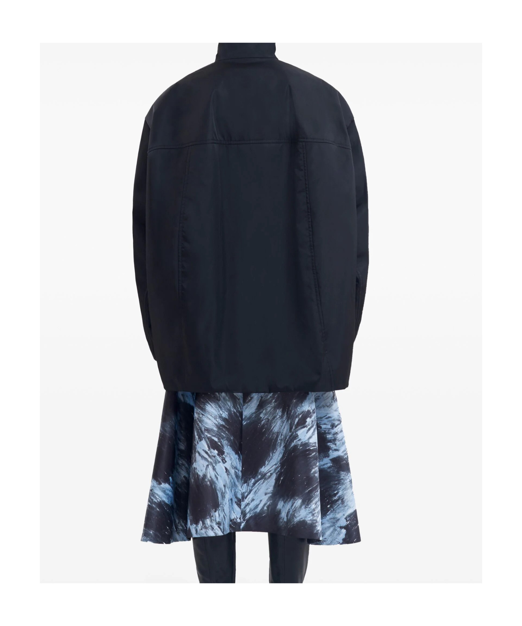 Marni High-neck Zip-up Bomber Jacket In Black