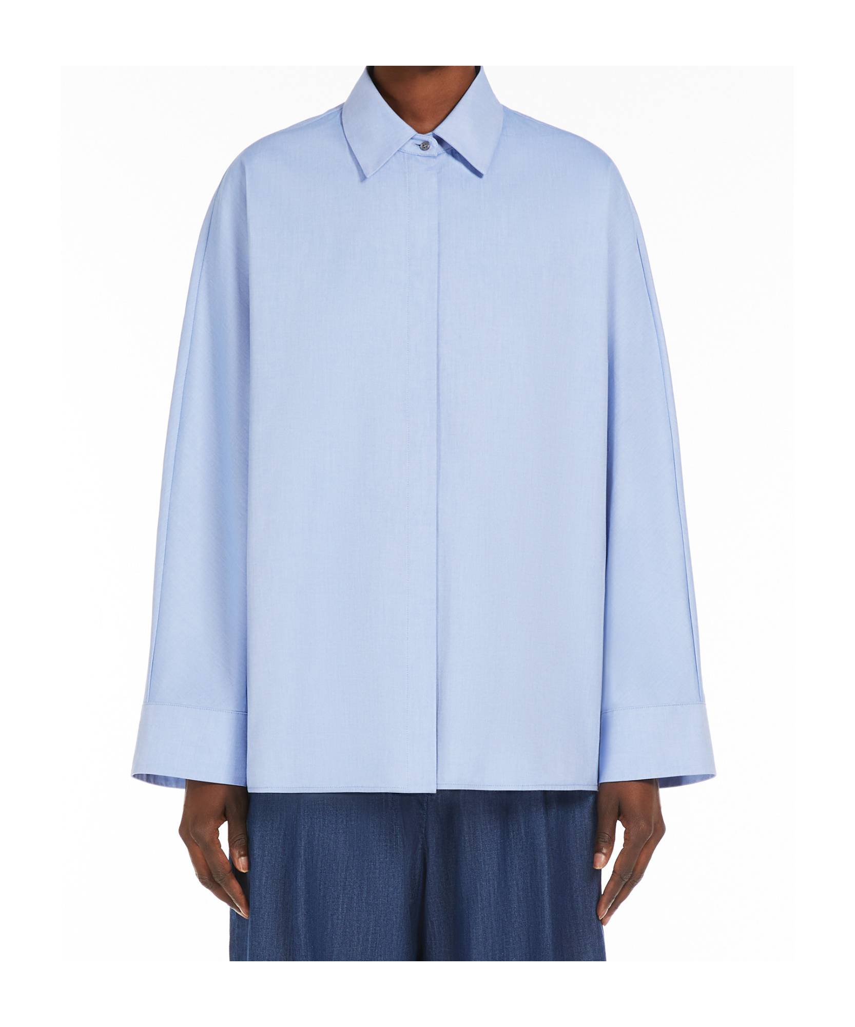 Max Mara Long-sleeved Shirt In Blue