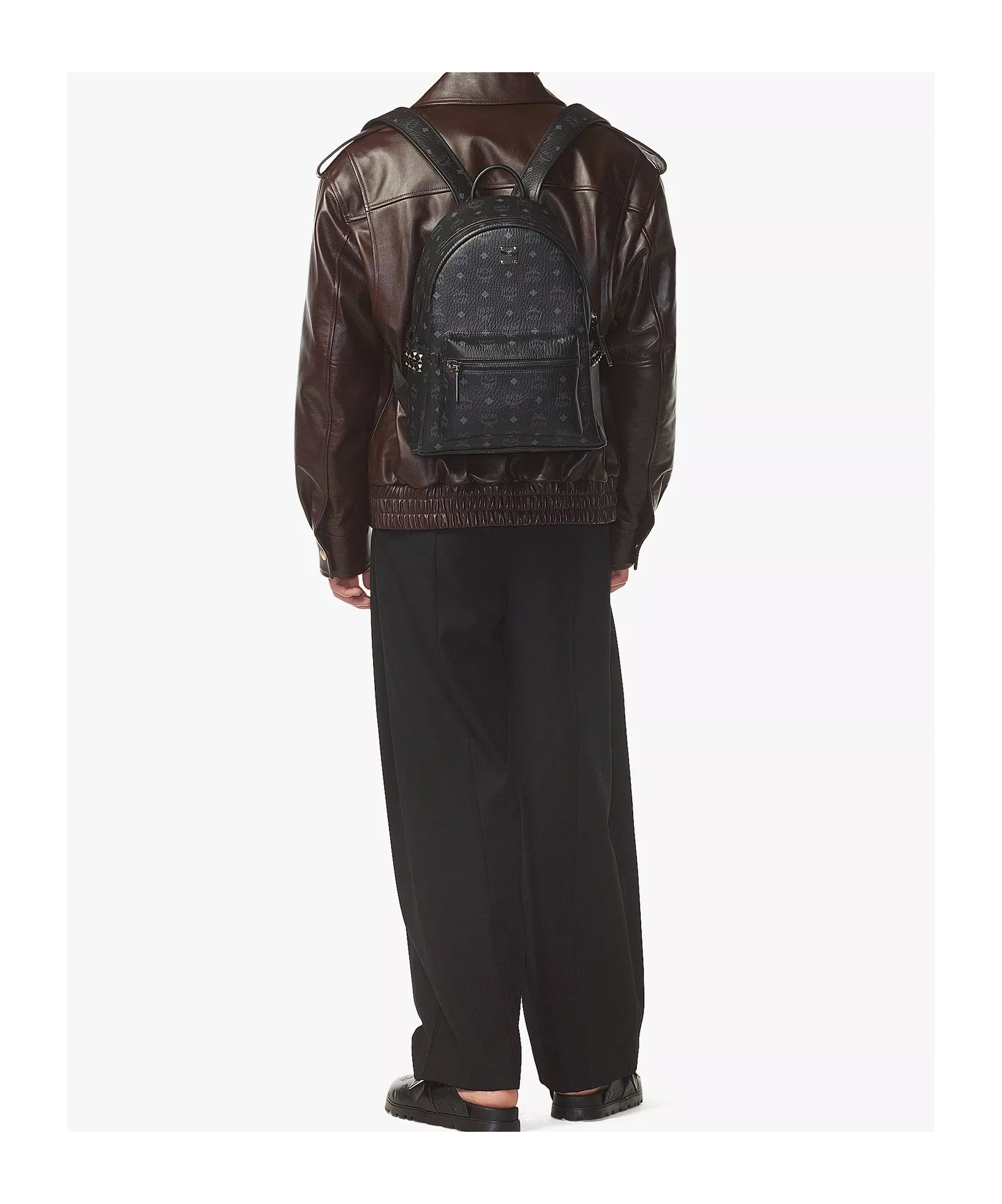 Mcm Stark Side Studs Backpack In Visetos