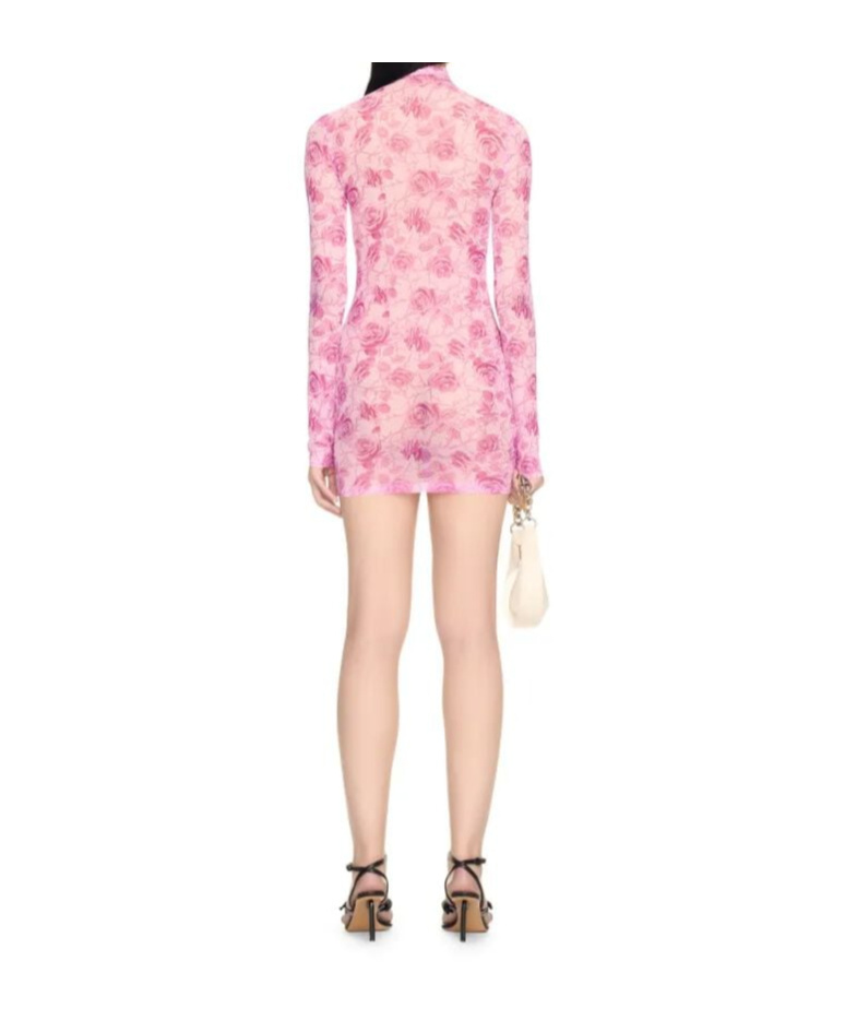 Off-white Mesh Mini Dress In Multi
