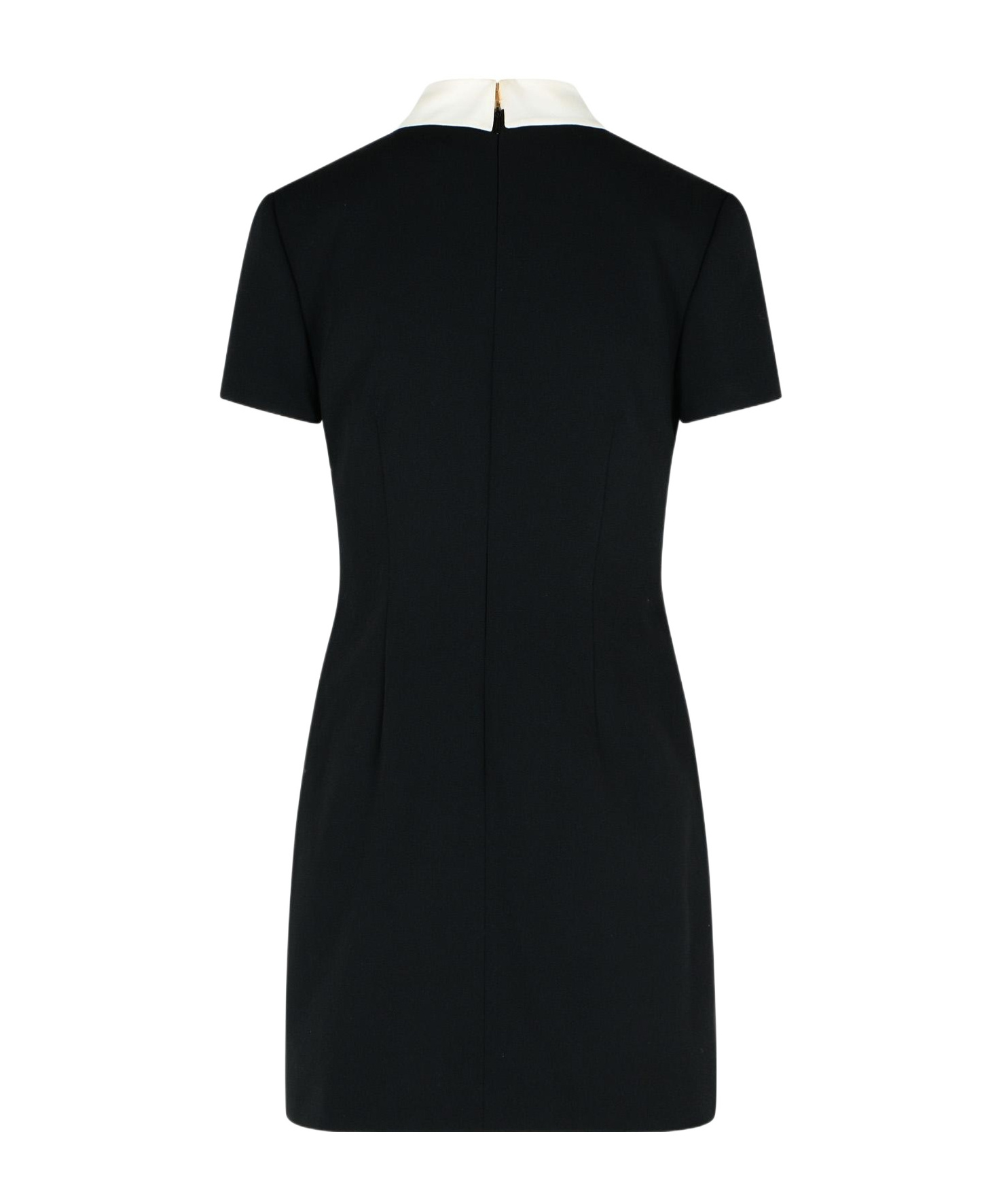 Alessandra Rich Mini Dress With Silk Jabot In Black