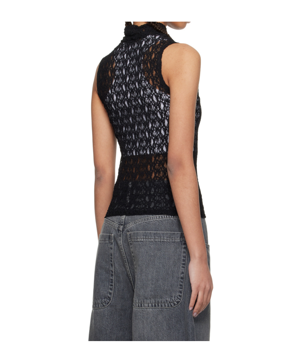 Frame Stretch Mesh Vest In Black