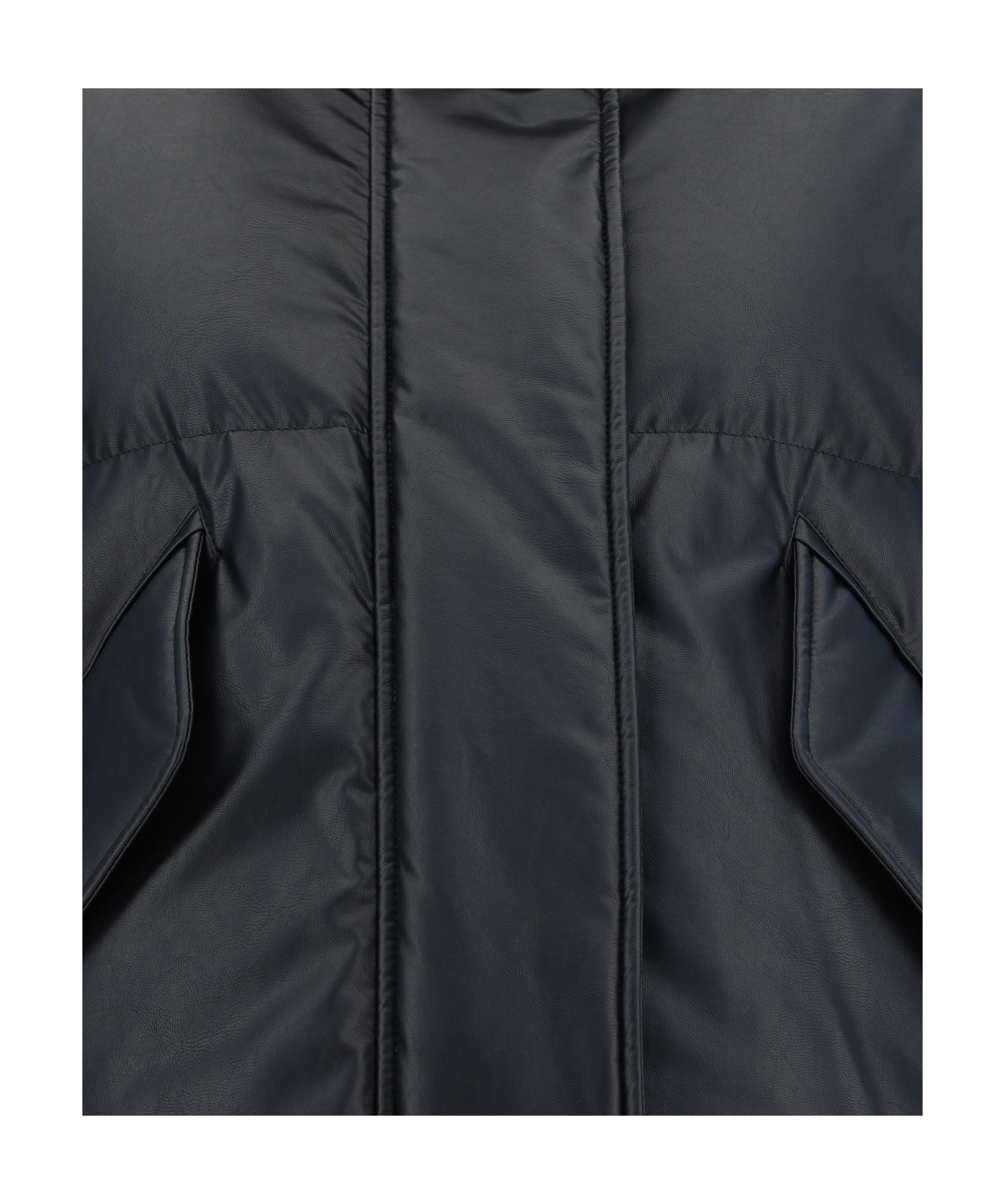 Mm6 Maison Margiela Pleather Puffer Jacket In Black