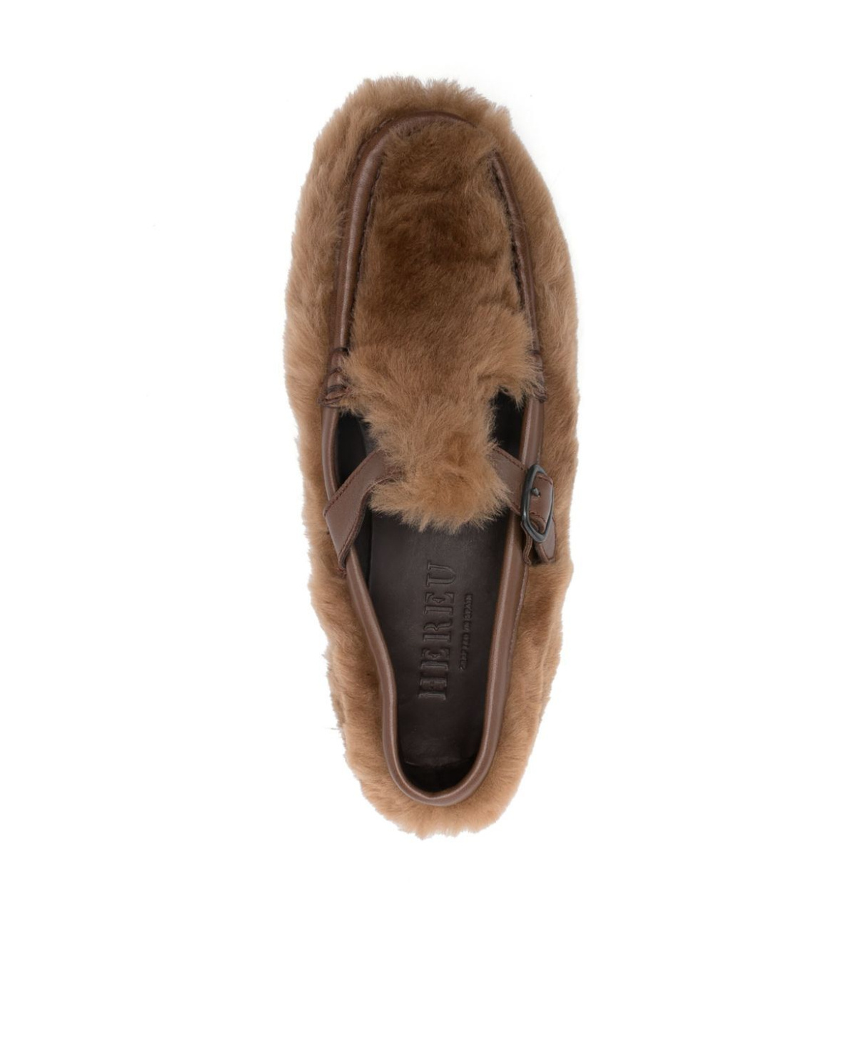 Hereu Round Head Loafer Shoes In Brown
