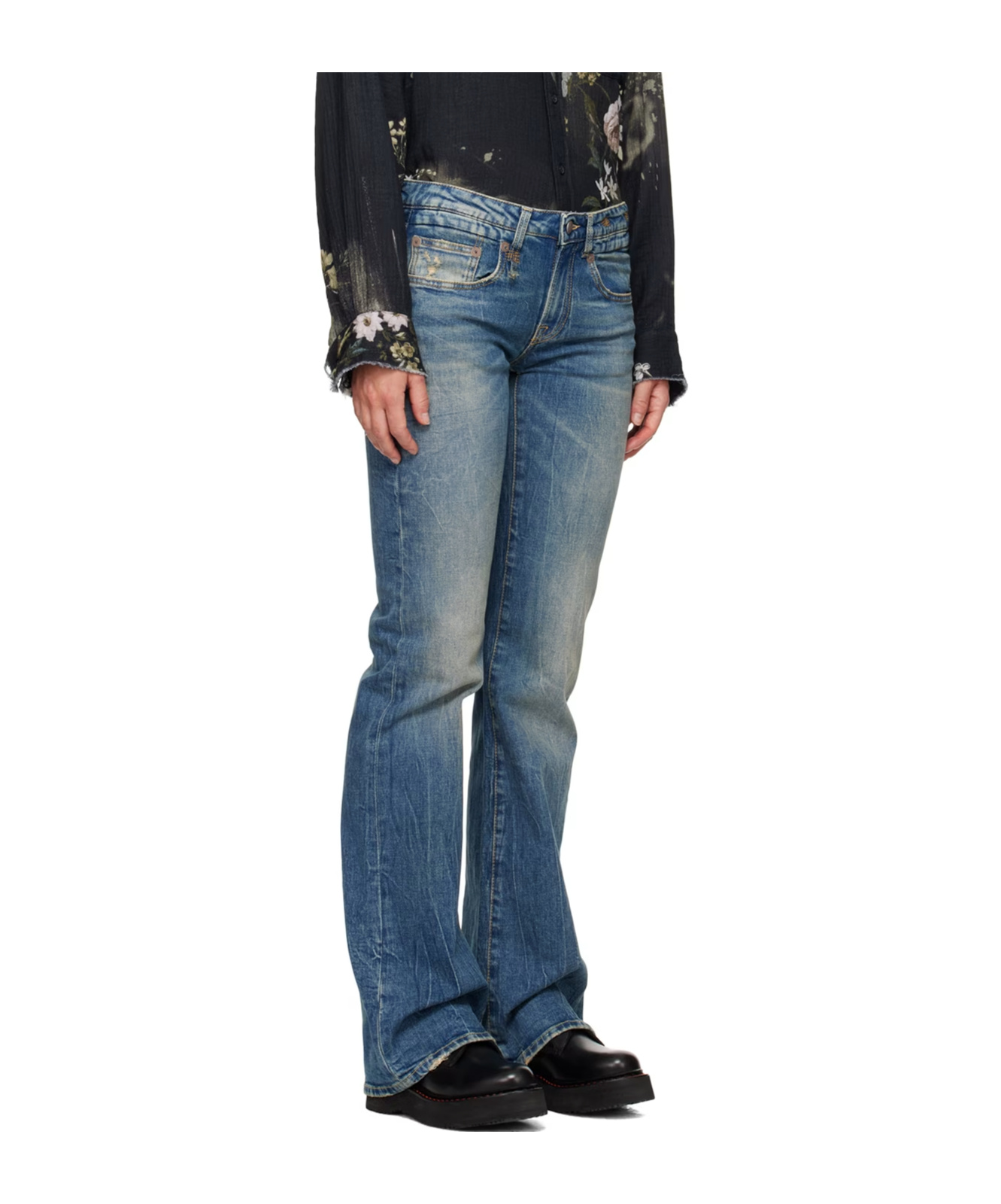 R13 Belt-loop Jeans In Blue