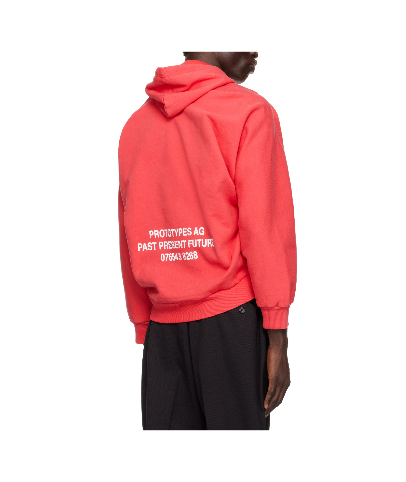 Prototypes Moved Neck Hoodie In Red
