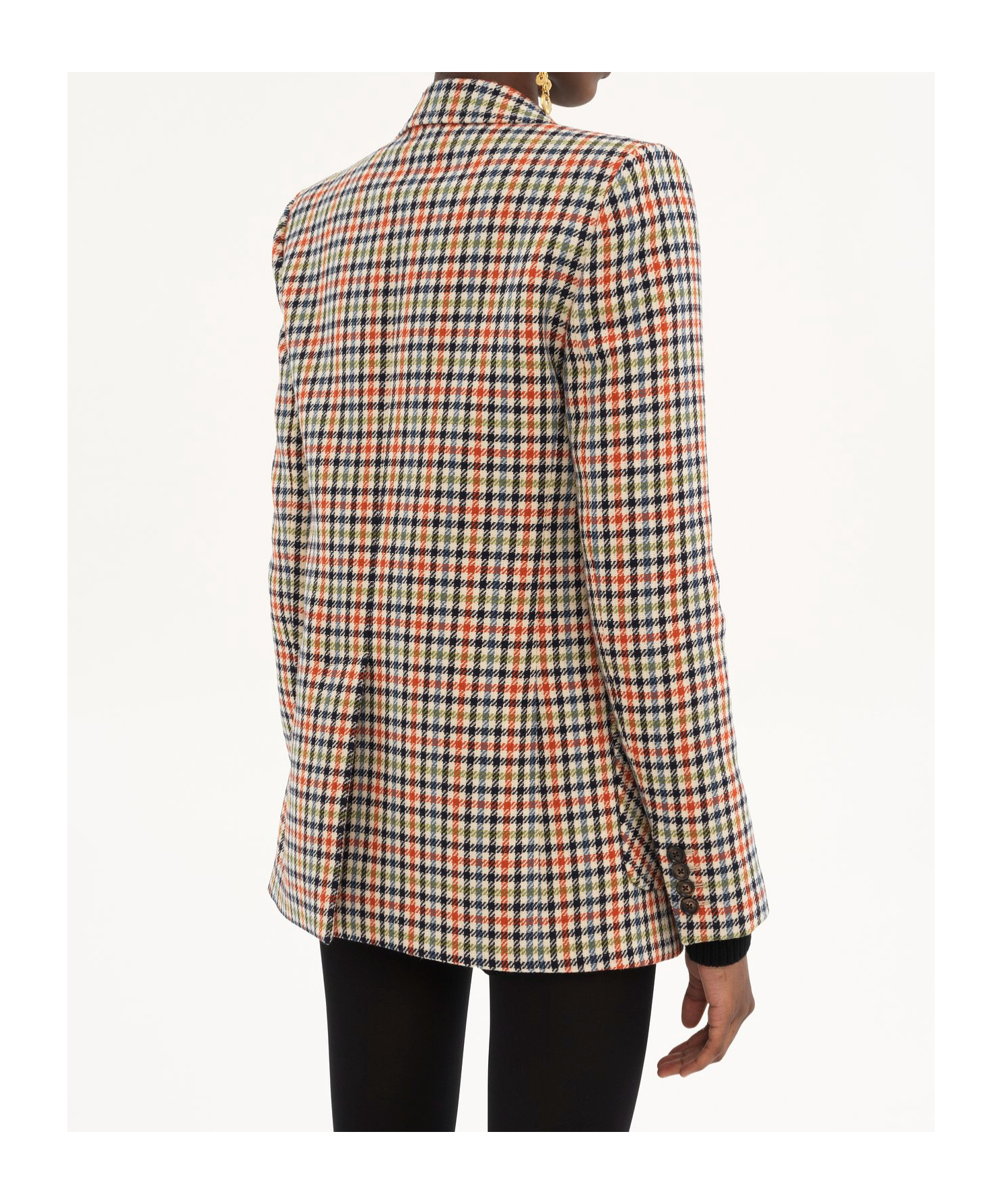 Chloé Chloe Checked Wool-blend Blazer In Neutral