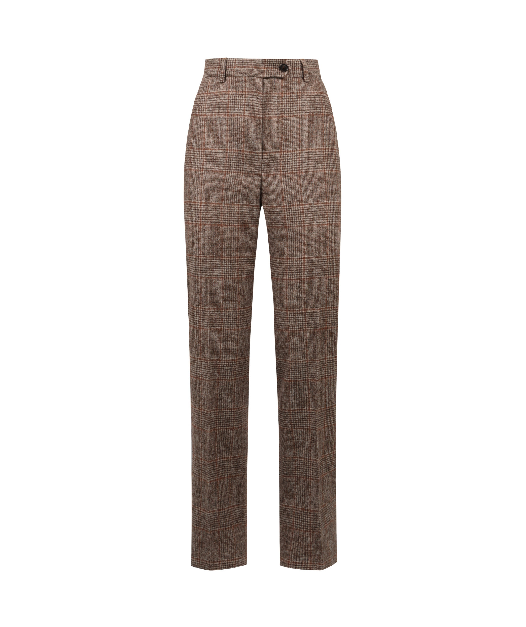 Shop Kiton Checked Trousers In Brown