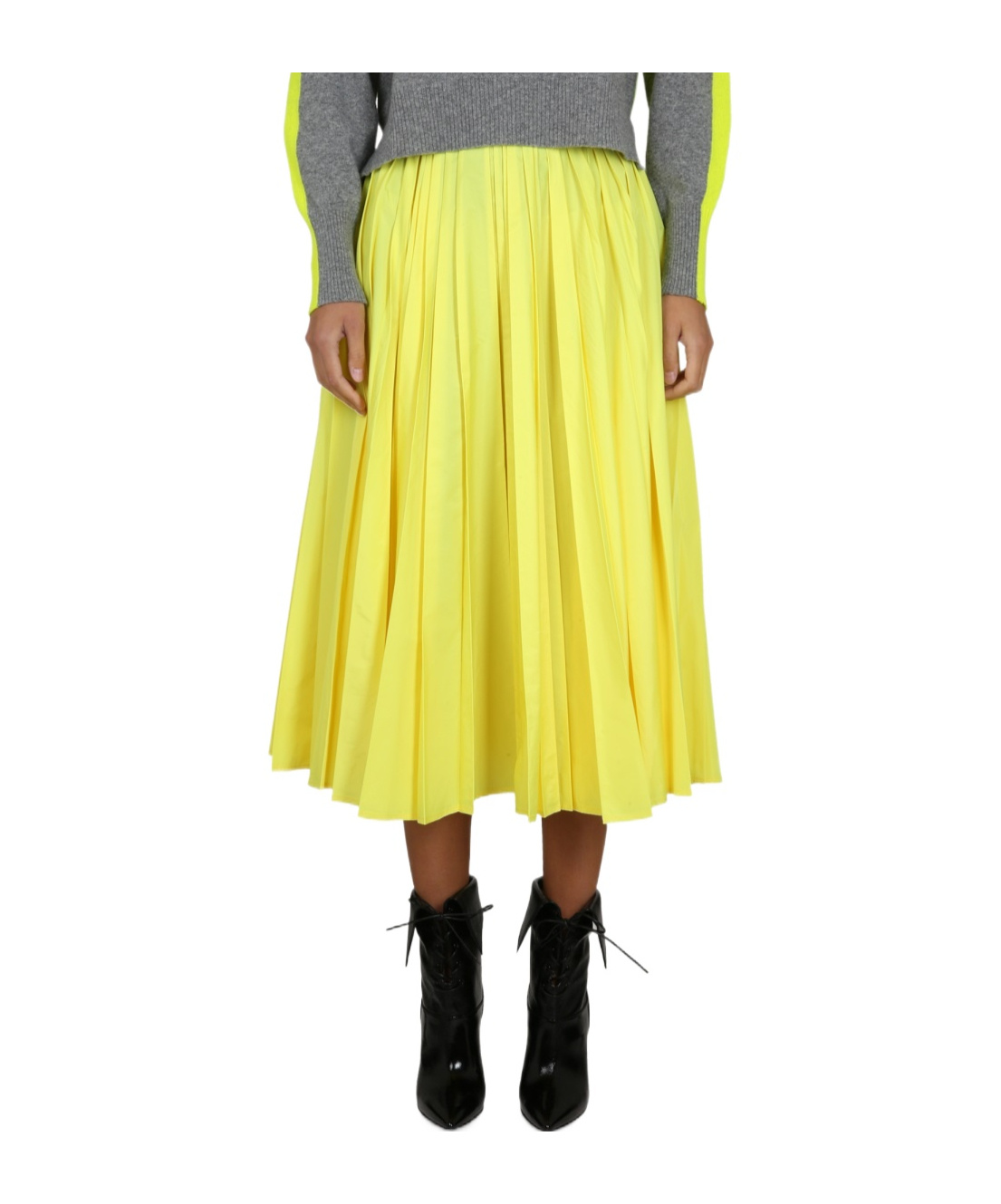 Philosophy Di Lorenzo Serafini A-line High Waist Midi Pleated Skirt In Yellow