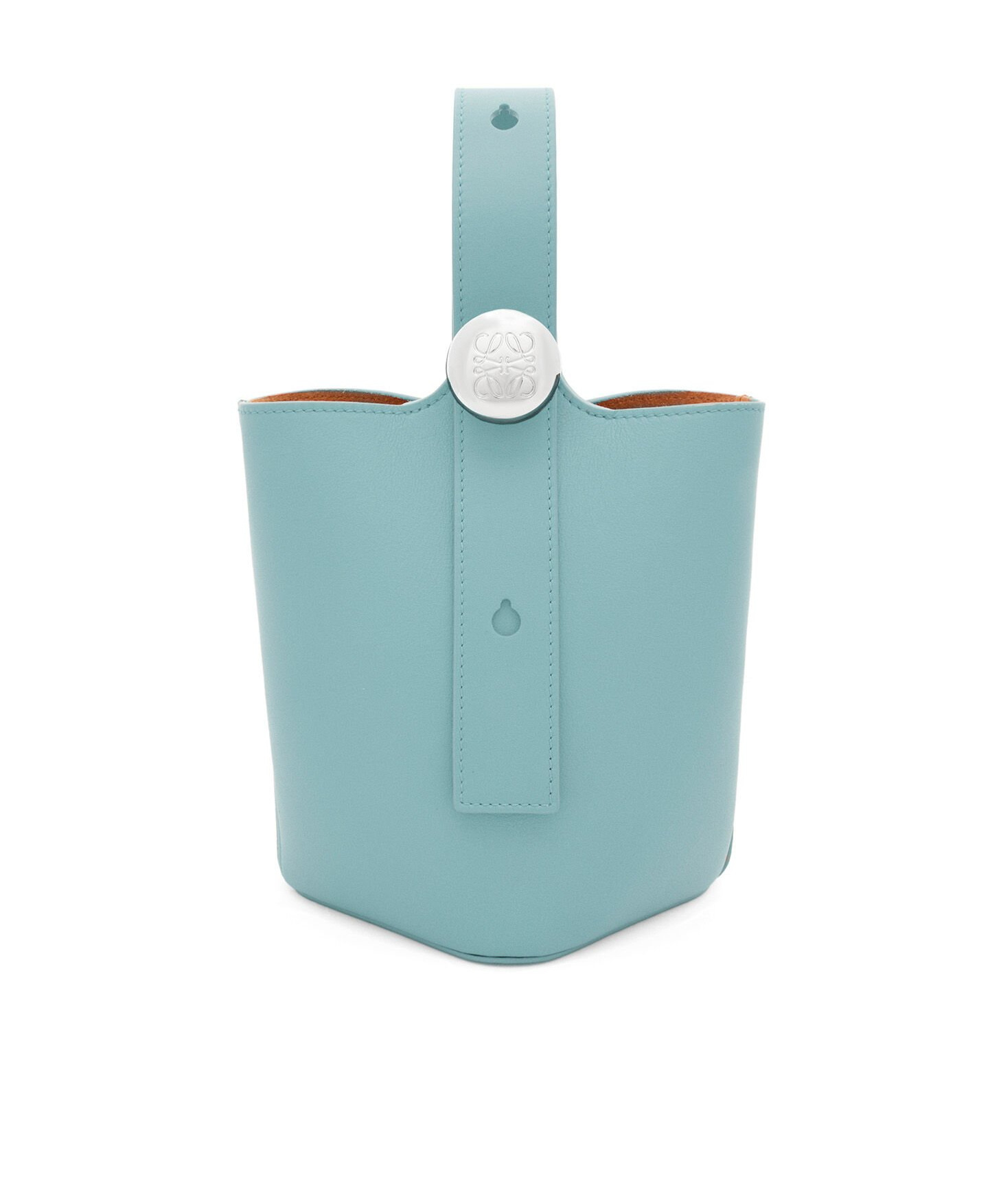 Loewe Mini Pebbled Leather Bucket Bag In Blue
