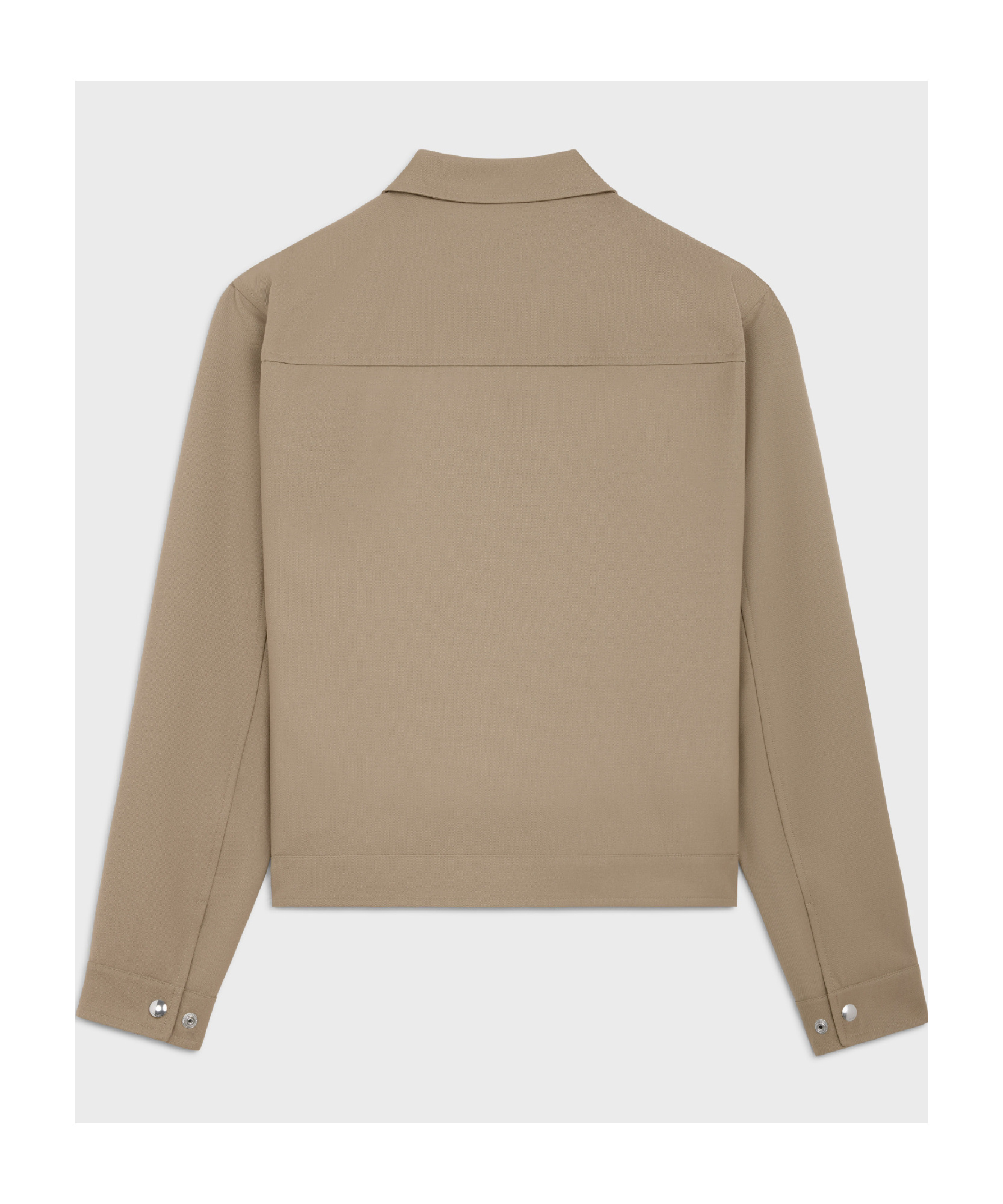 Celine Triomphe Blouson Jacket In Wool Twill In Camel
