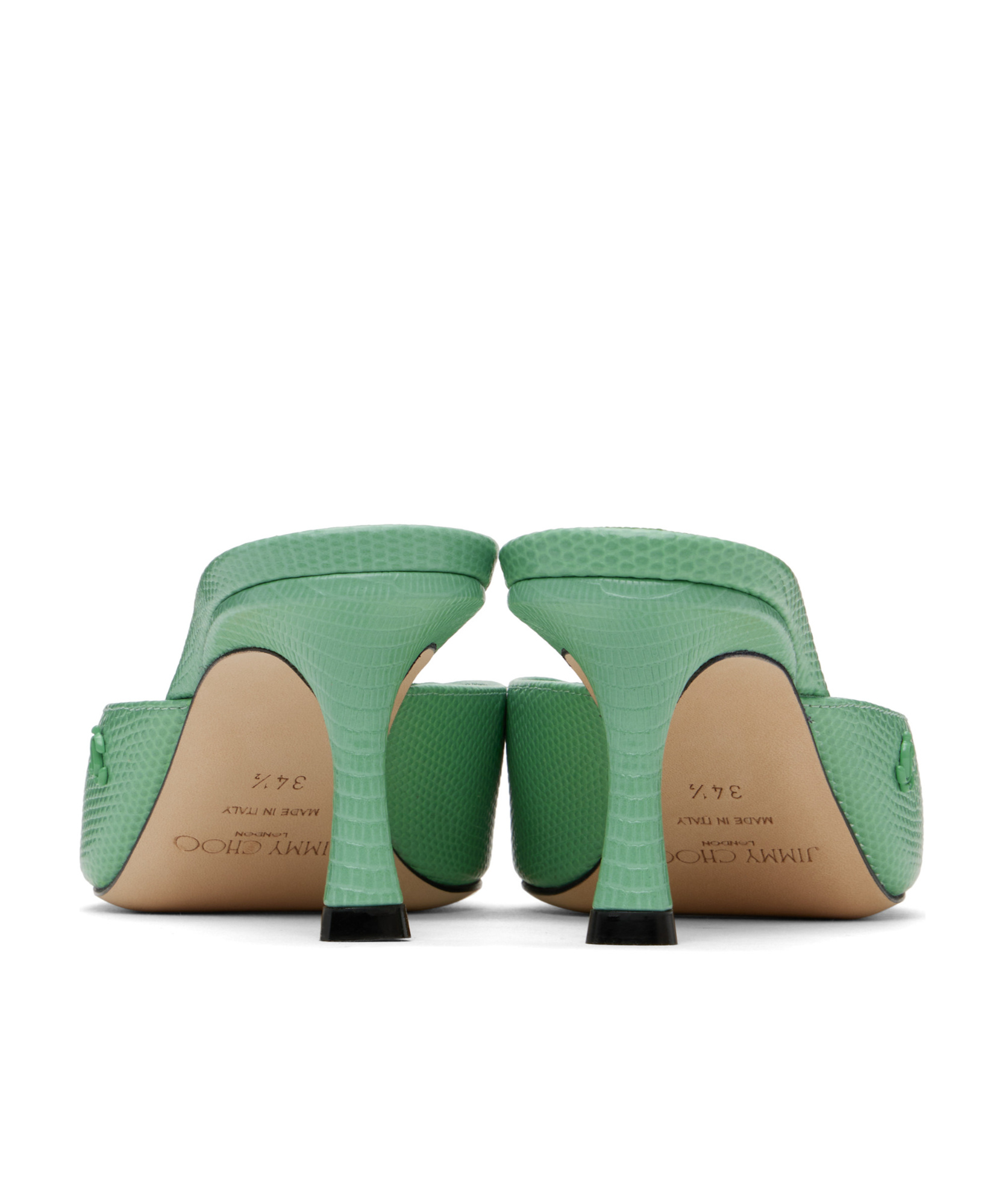 Jimmy Choo Vivi 65 Embellished Lizard-effect Leather Mules In Green