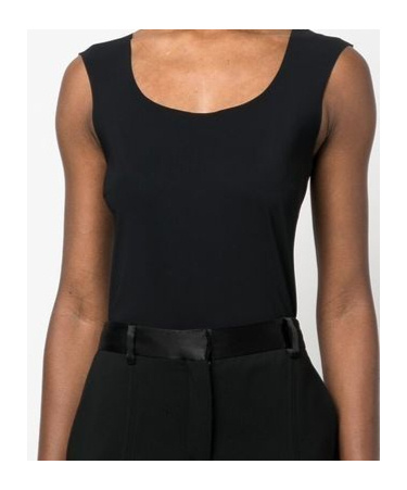 Patrizia Pepe Sleeveless Stretch Top In Nero