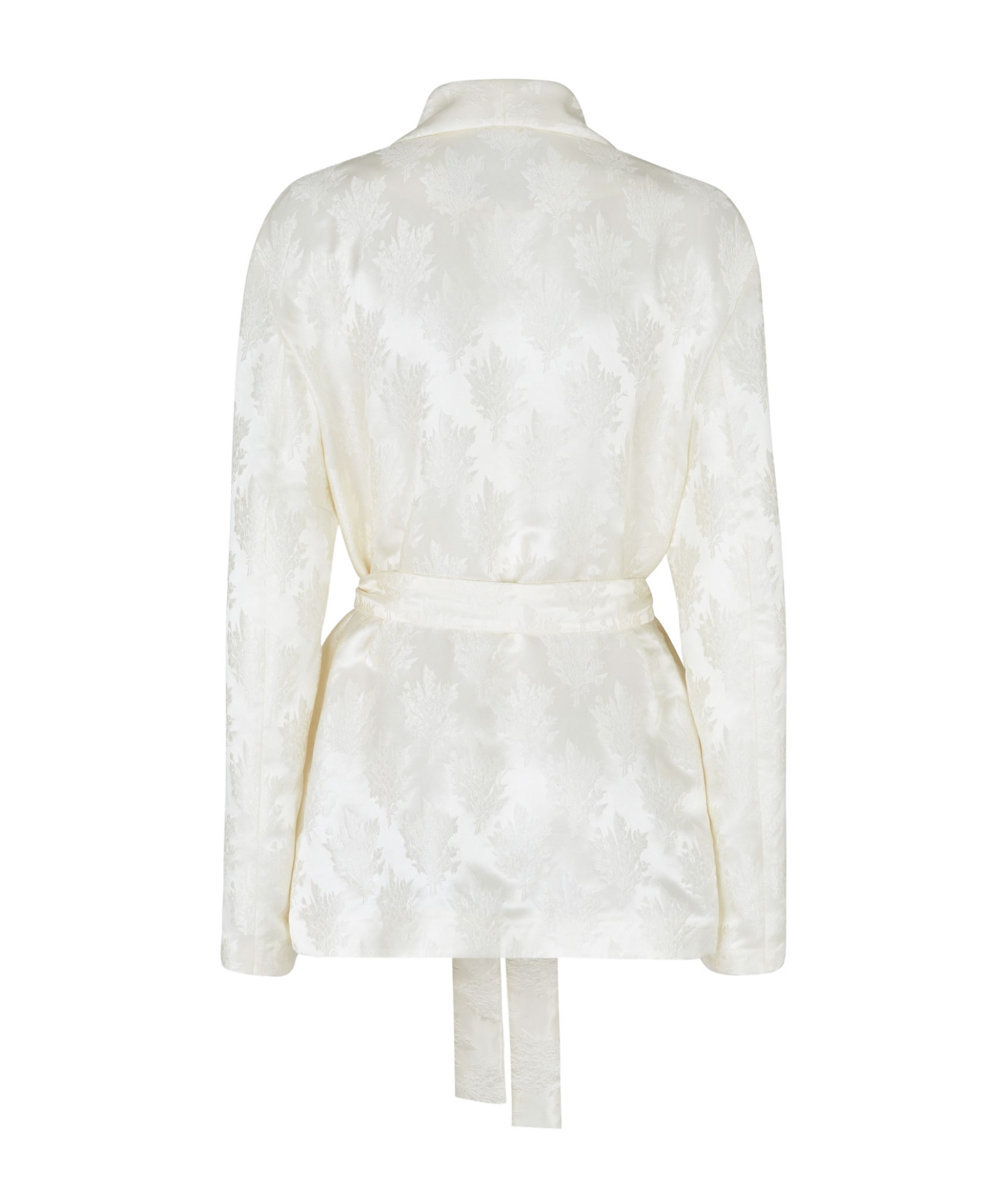 Fendi Jacquard Silk Blazer With Floral Motif In White