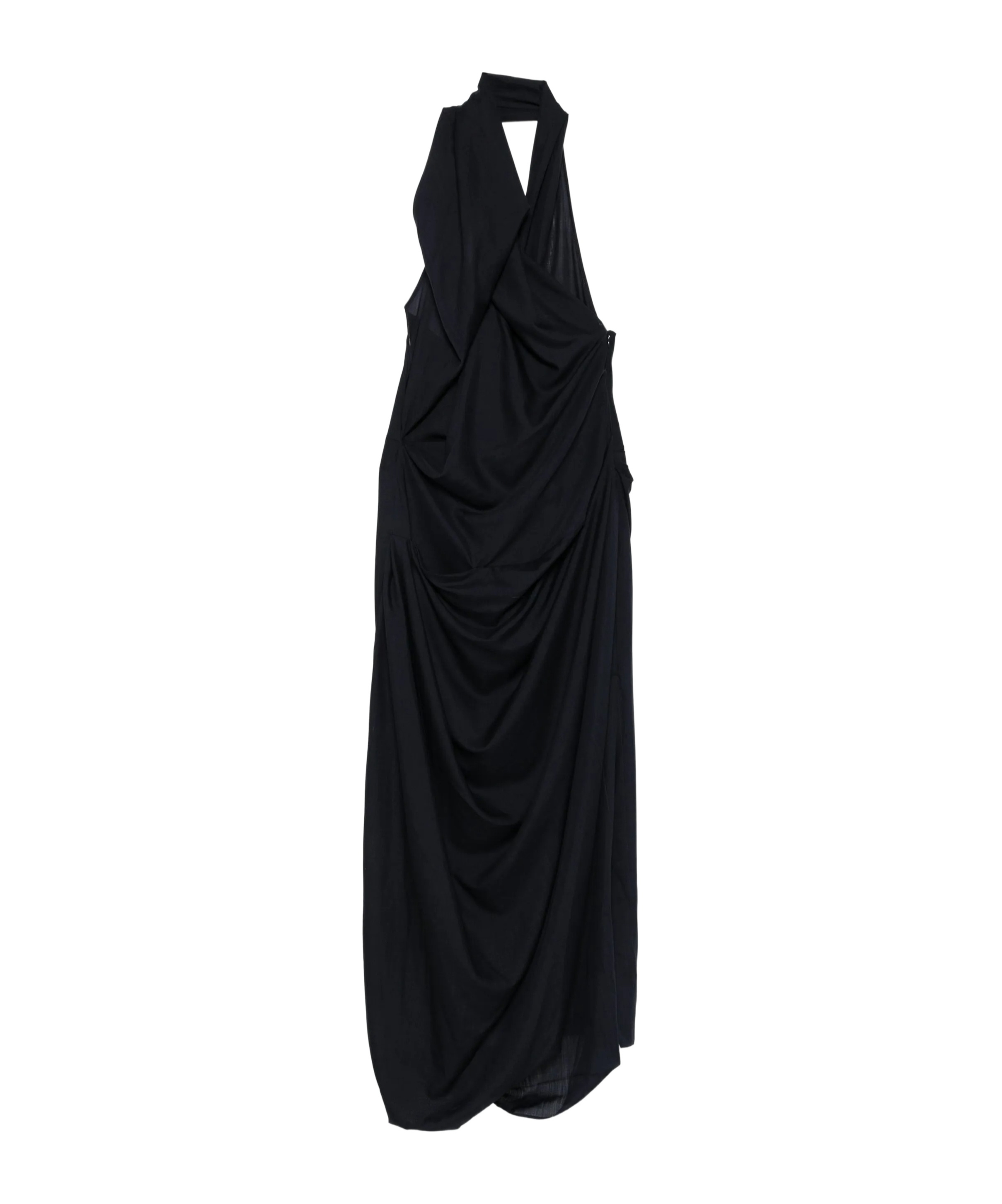 Vivienne Westwood Halter Galatea Dress Wool Gauze Navy Blue 44 Women In Black