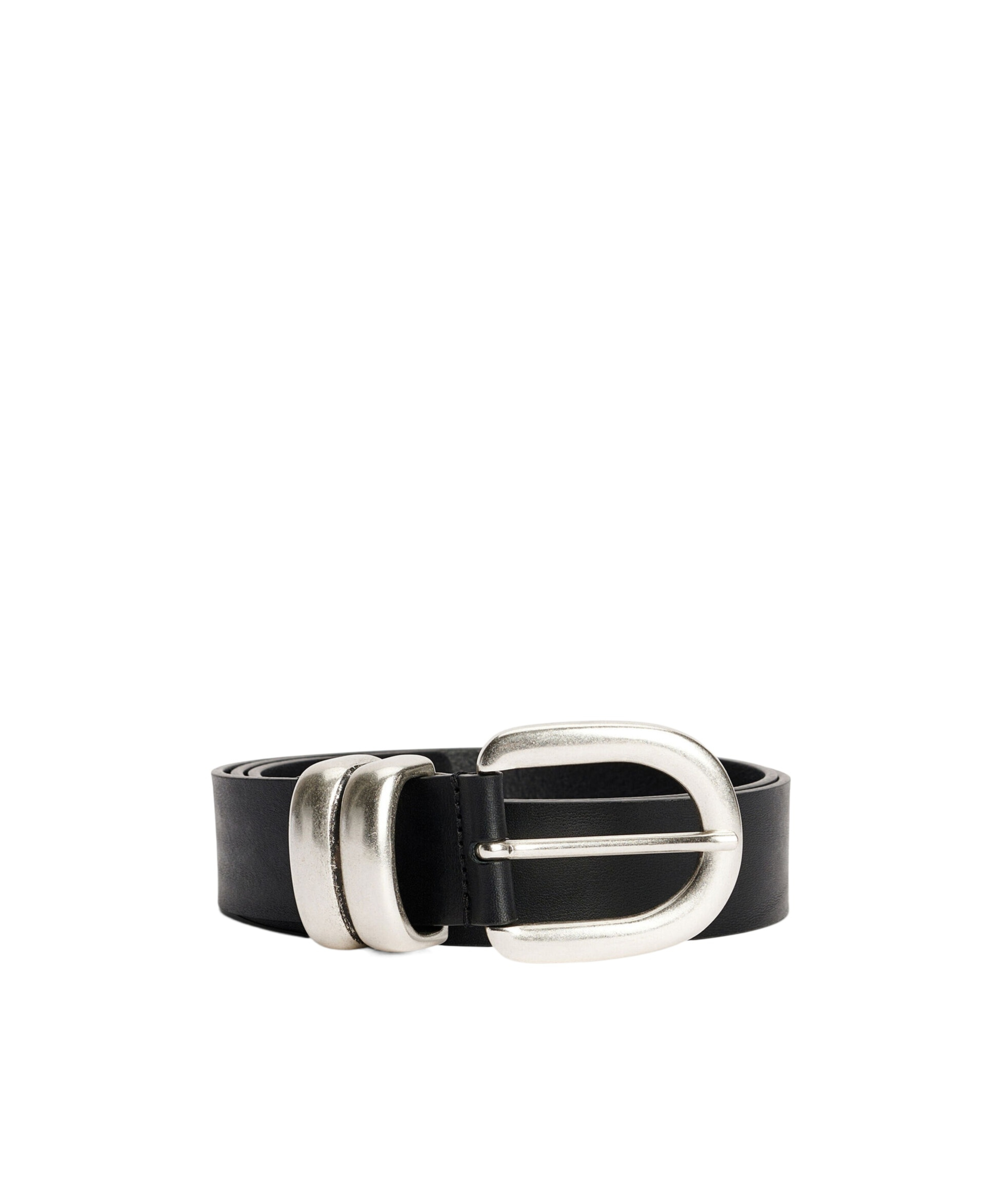 By Malene Birger Zoira Silver-tone Buckle Belt In Black