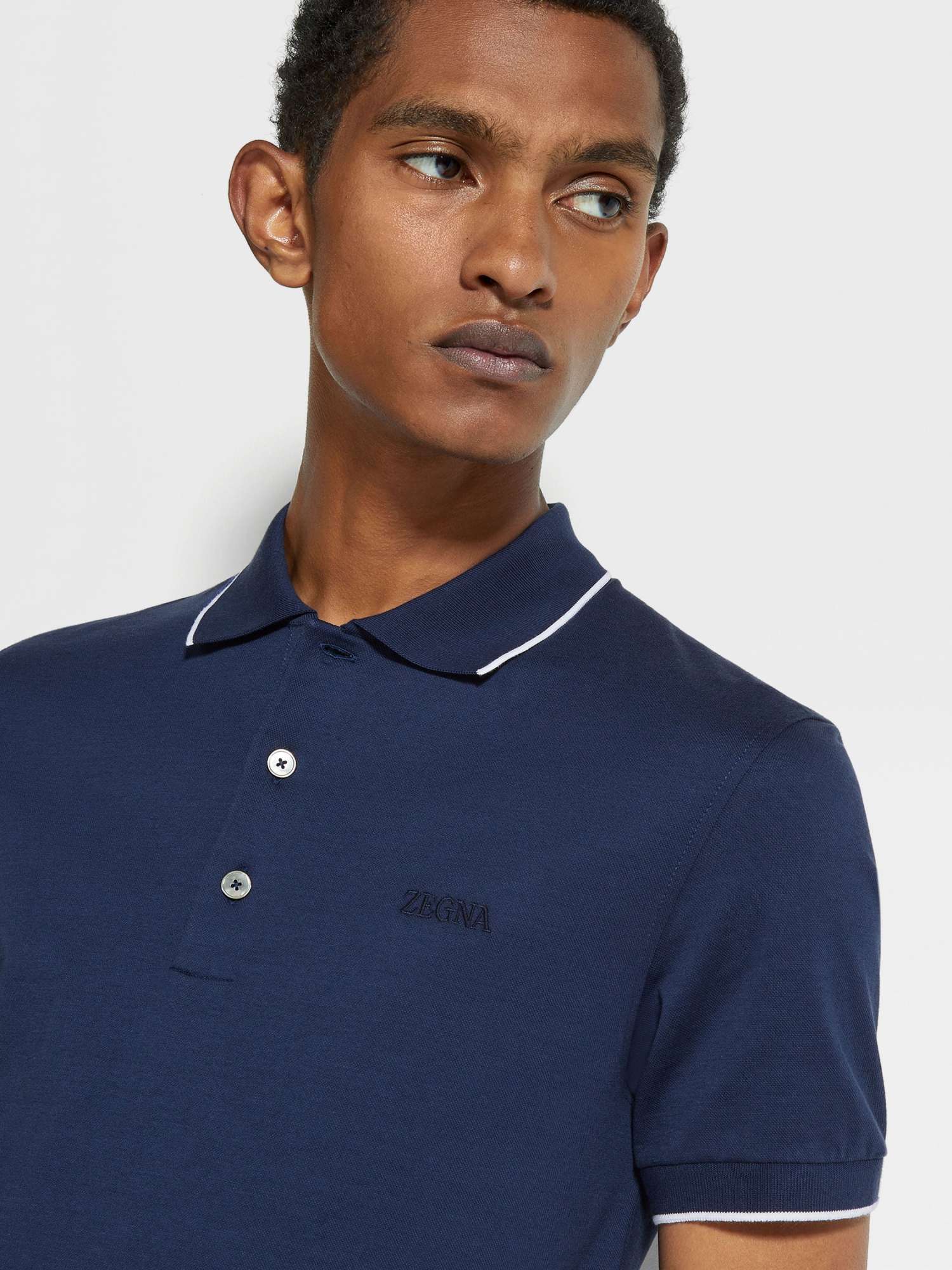 Shop Zegna Short-sleeved Polo Shirt In Blue