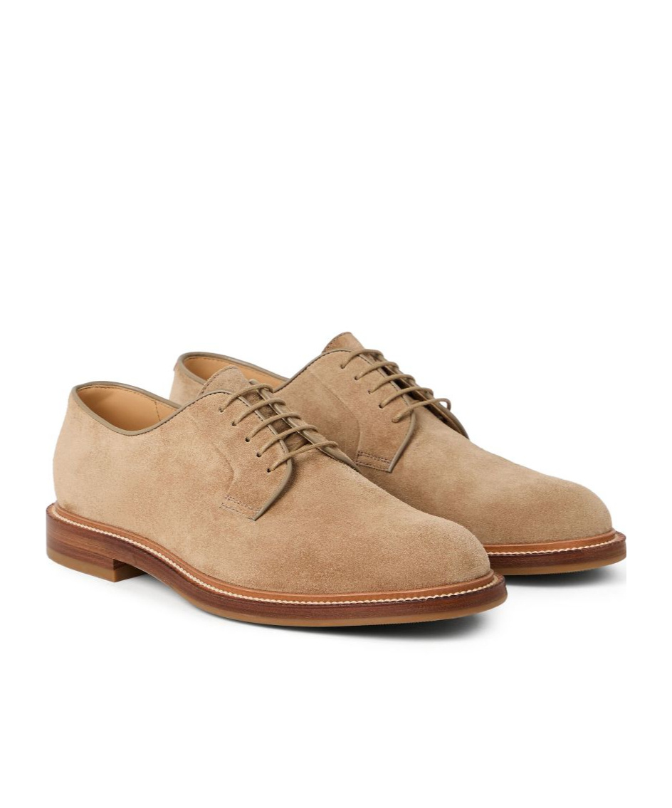 Brunello Cucinelli Round Head Loafer Shoes In Nude