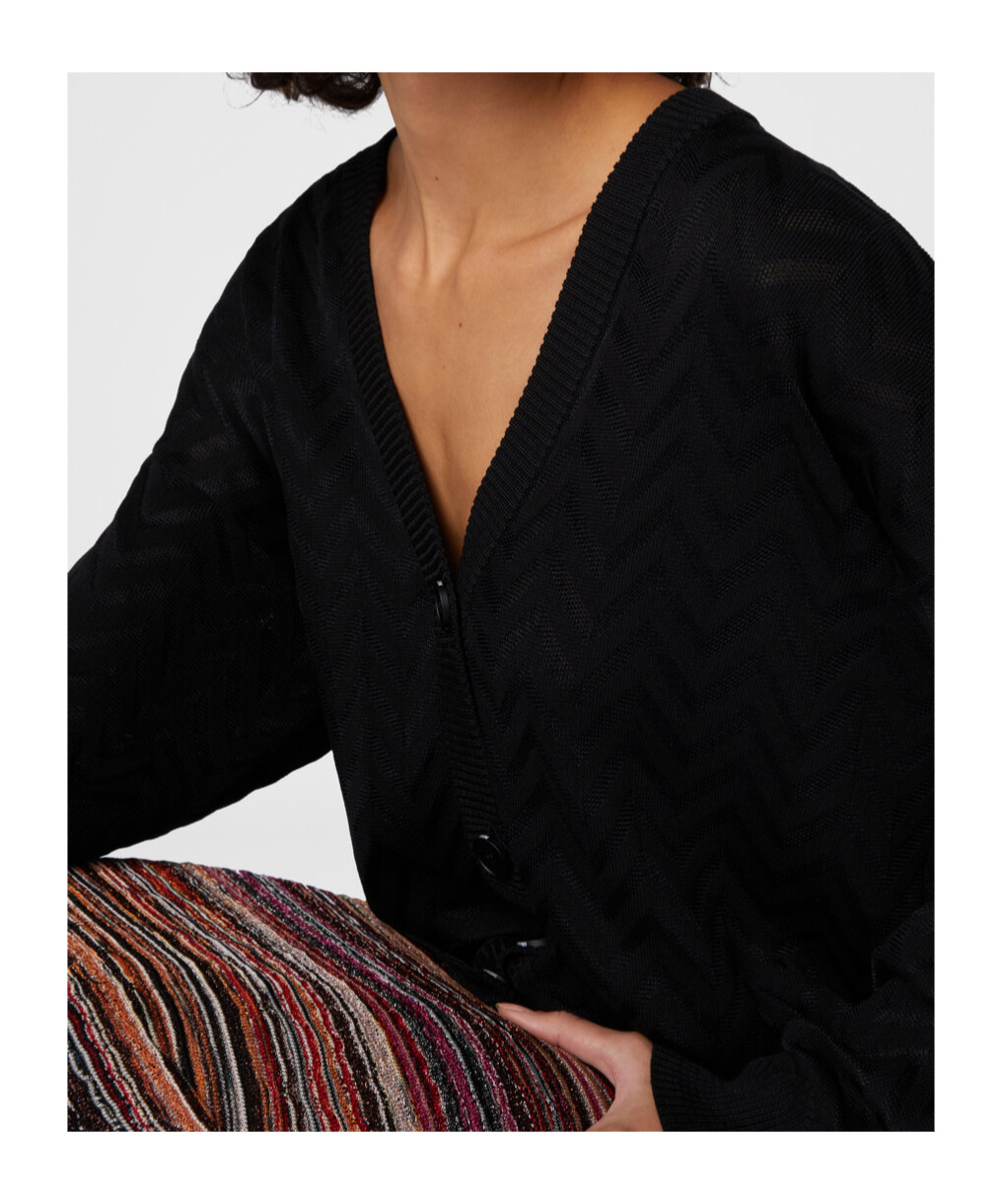 Shop Missoni V-neck Cardigan In Black