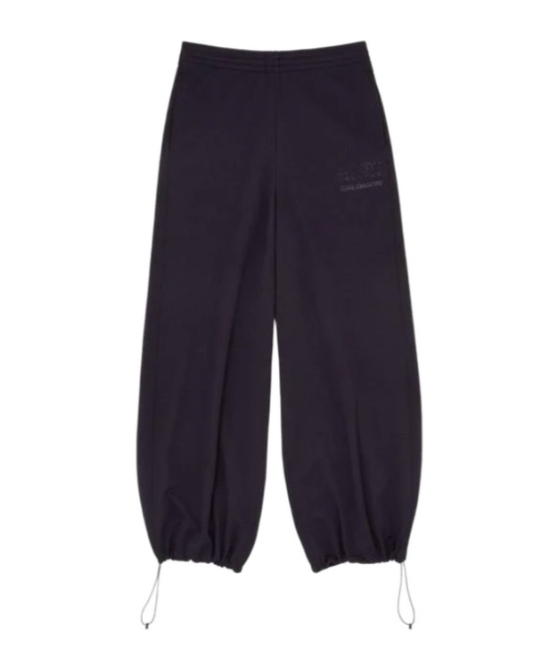 Mm6 Maison Margiela Relaxed Fit Trousers Drawstring Hem In Black