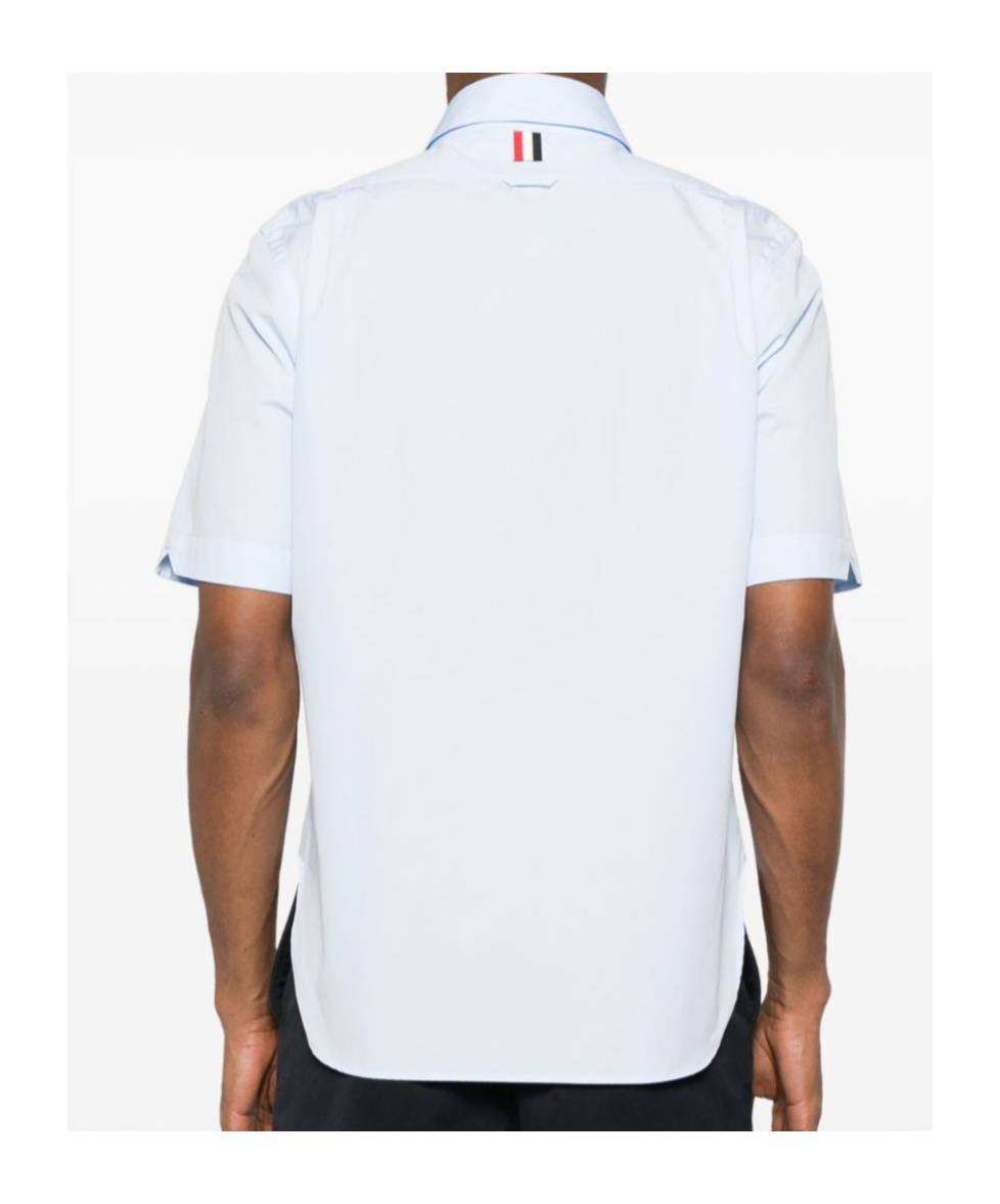 Thom Browne Cotton Shirt With Chest Pocket And Collar In White