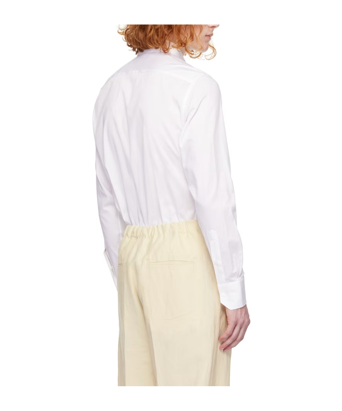 Zegna Micro Striped Trecapi Tailored Fit Long Sleeve Shirt In White